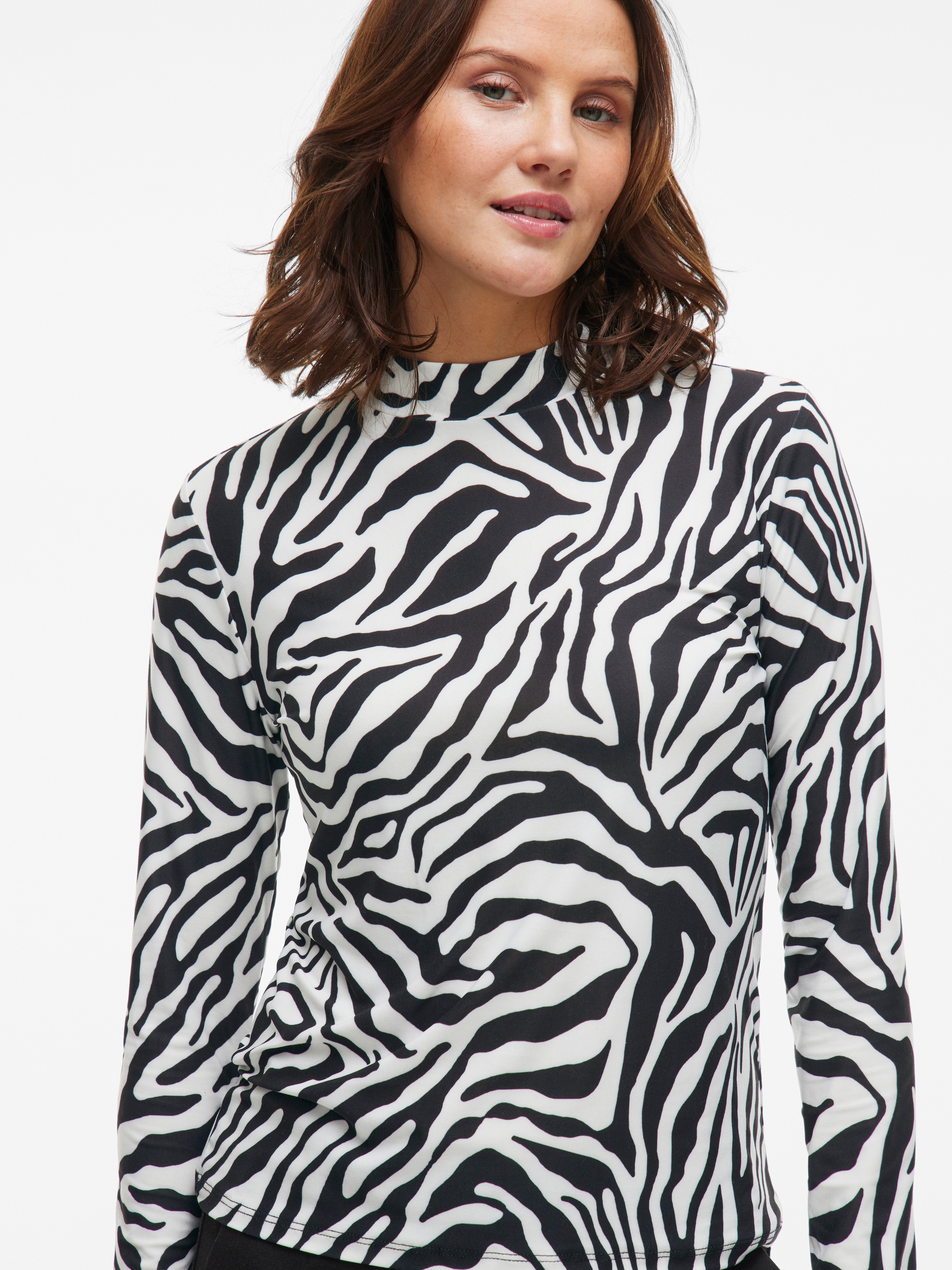 Vila Stehkragenshirt »VILEOA L/S ROLLNECK TOP - NOOS« Materialmix, regular fit