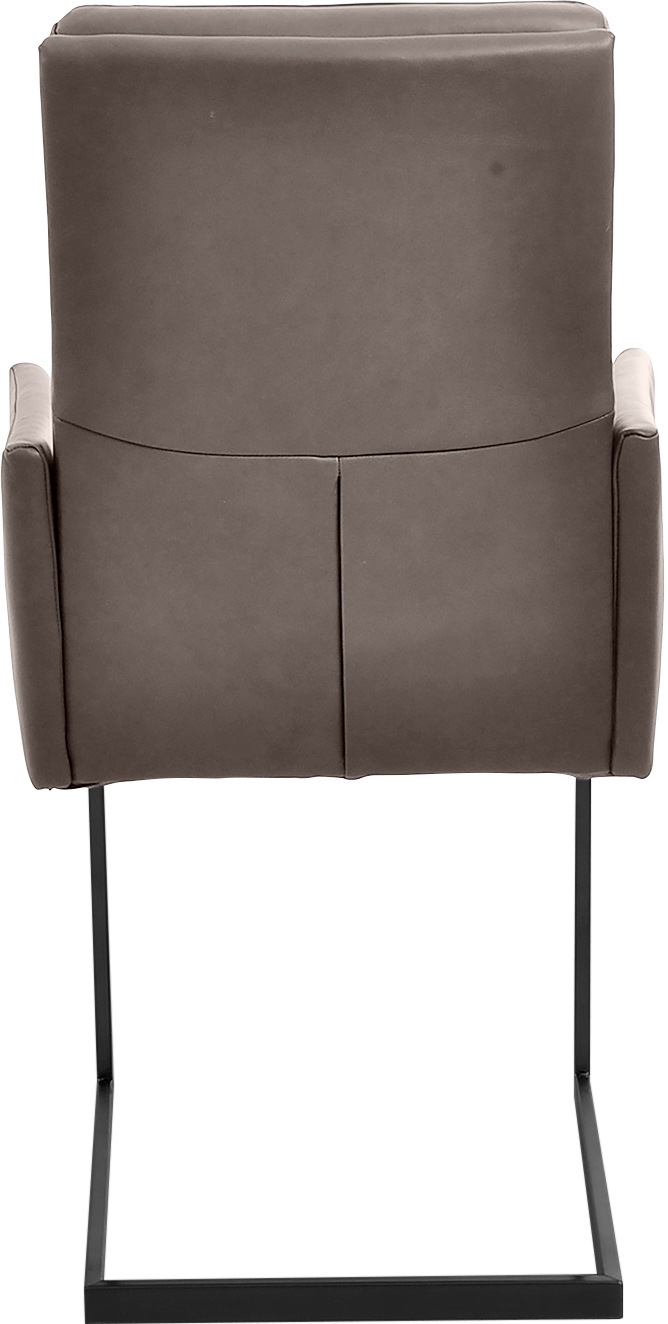 K+W Komfort & Wohnen Armlehnstuhl, Leder CLOUD, stabiles Hochkantrohr, Untergestell in Edelstahloptik oder schwarz