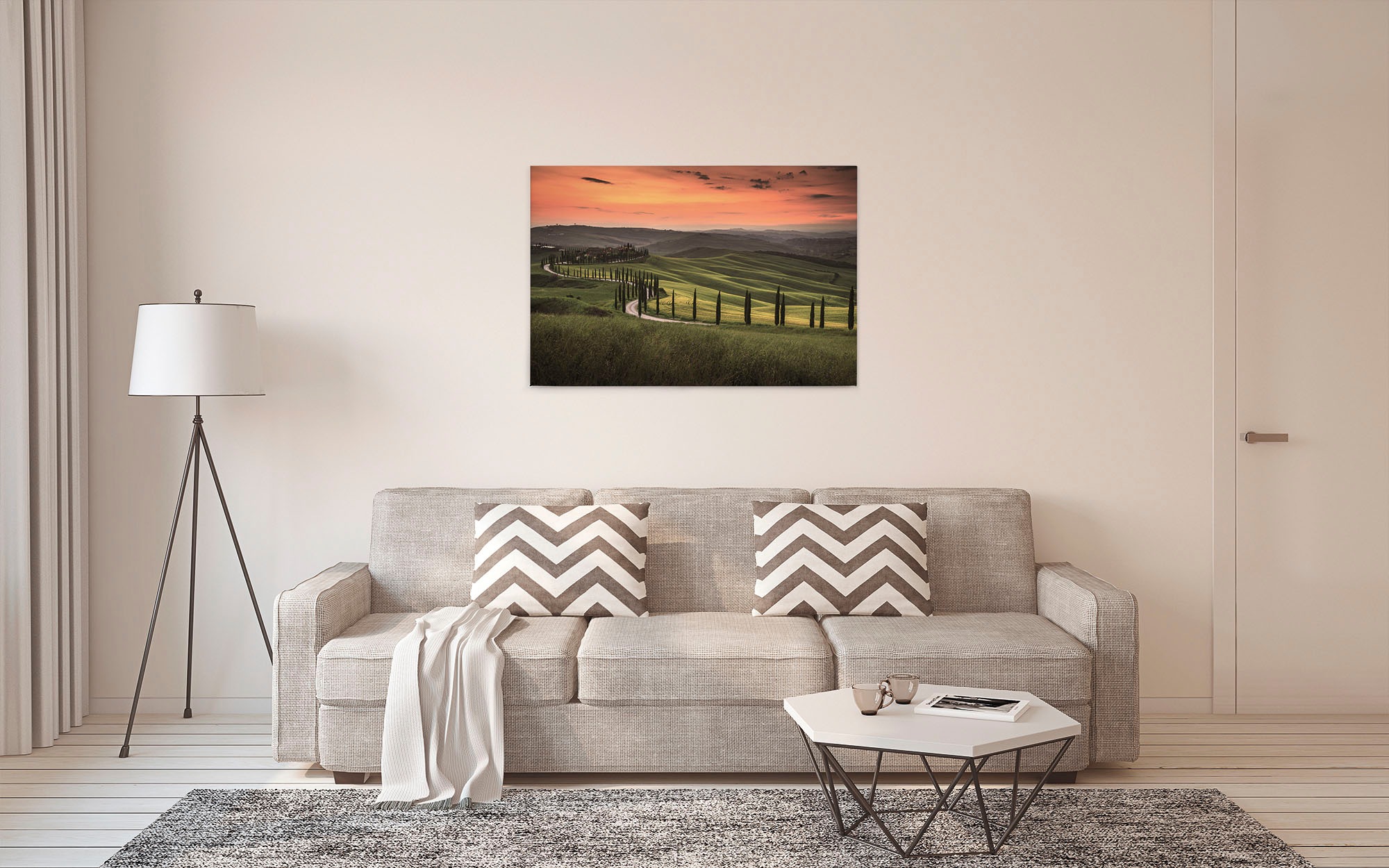 A.S. Création Leinwandbild »Tuscany«, Kunst-Gemälde-Kinder, (1 St.), Feld Natur Keilrahmen Landschaft Leinwand-Bild Wohnzimmer modern Wand