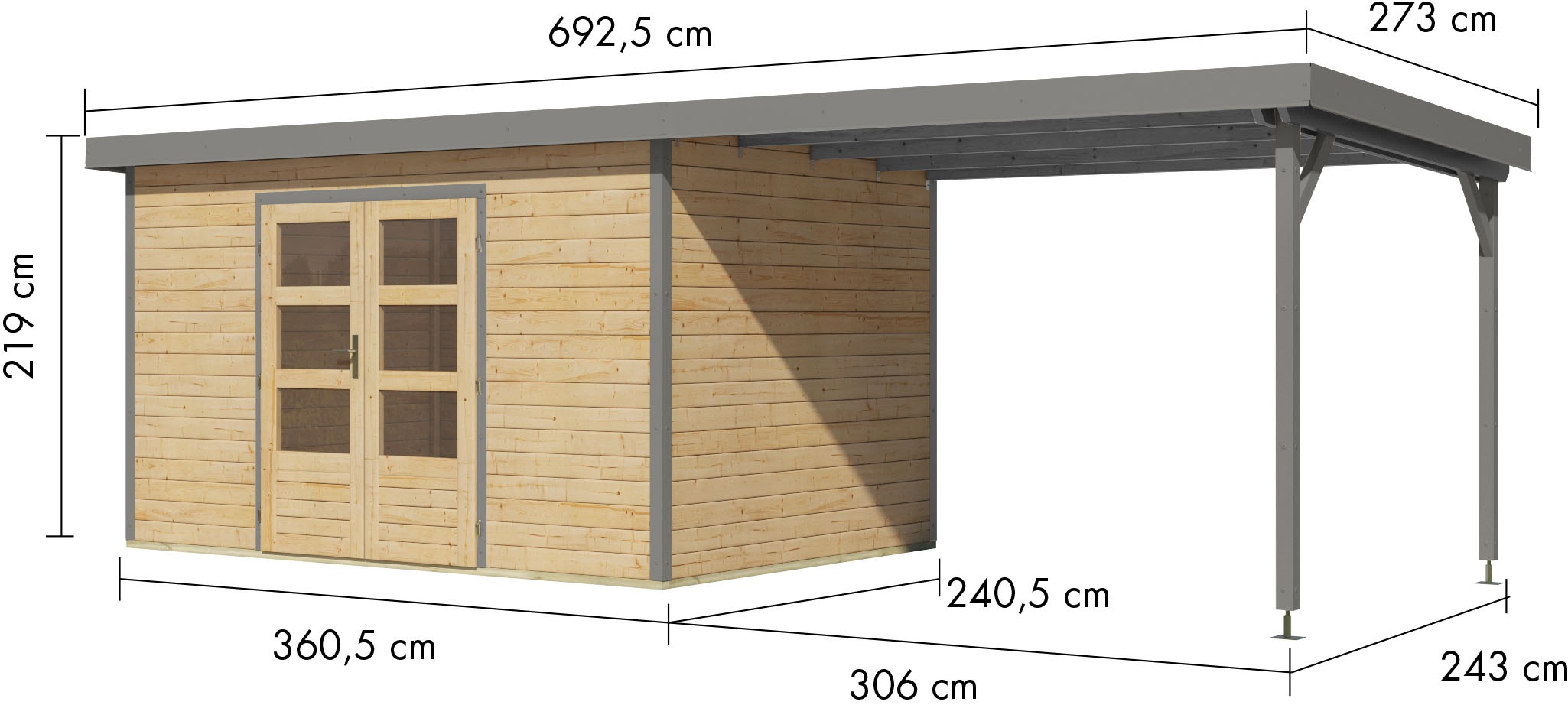 Karibu Gartenhaus »Pluto 7 A«, aus hochwertigen Materialien