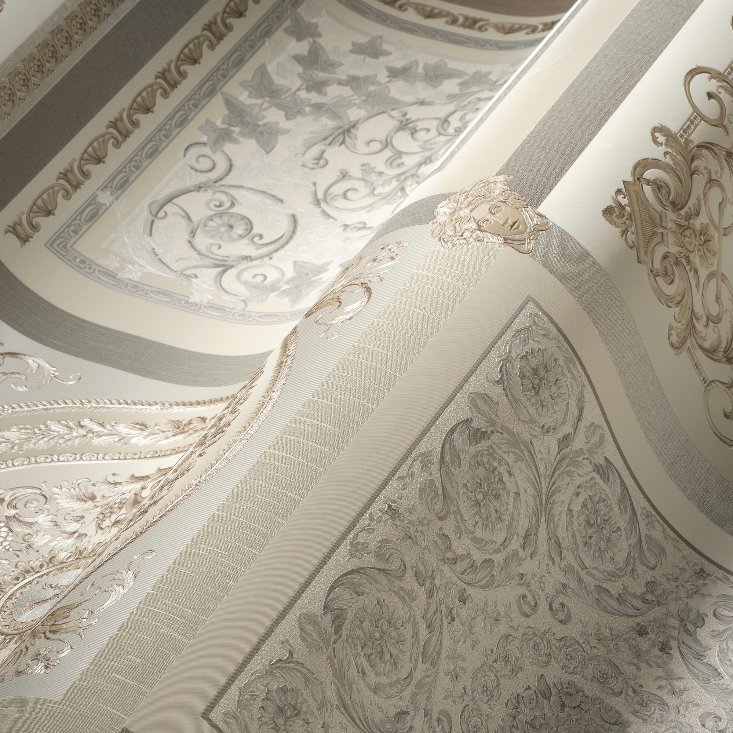 Versace Vliestapete »Wallpaper Versace 5 Design Patchwork«, leicht glänzend-gemustert-abstrakt, auffallende Fliesen-Tapete Tapeten Wohnzimmer Schlafzimmer Küche Optik