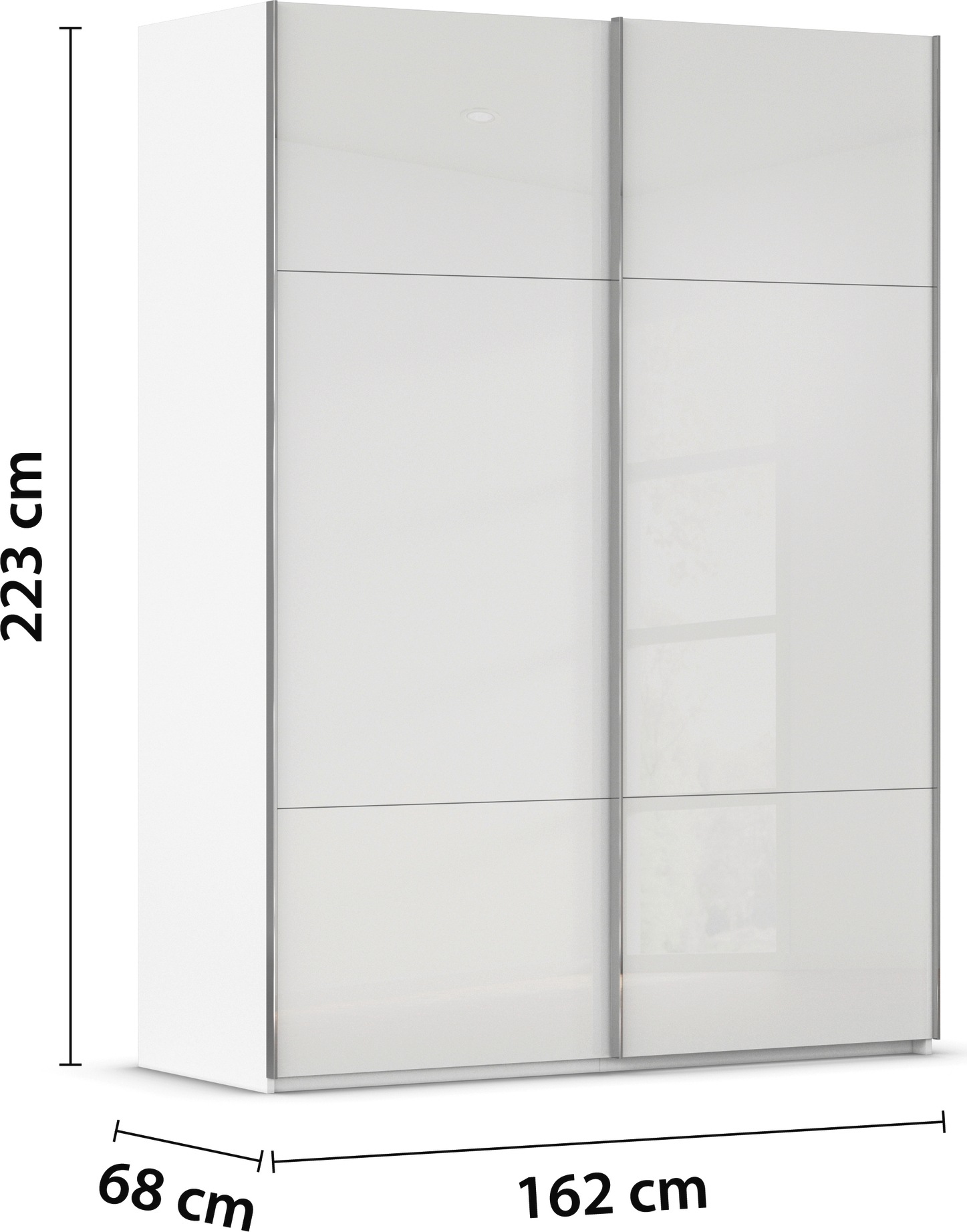 rauch Schwebetürenschrank »Kleiderschrank Schrank Garderobe Schlafzimmerschrank CONTIDO«, (in 3 verschiedenen Ausstattungen BASIC/CLASSIC/PREMIUM), aus hochwertigem Material in 6 Breiten 2 Griff-Farben MADE IN GERMANY