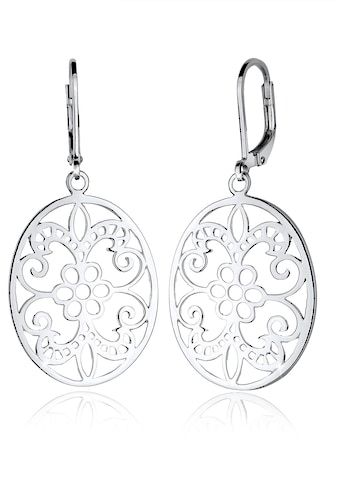 Paar Ohrhänger »Ornament Blume Orientalisch Oval 925 Silber«