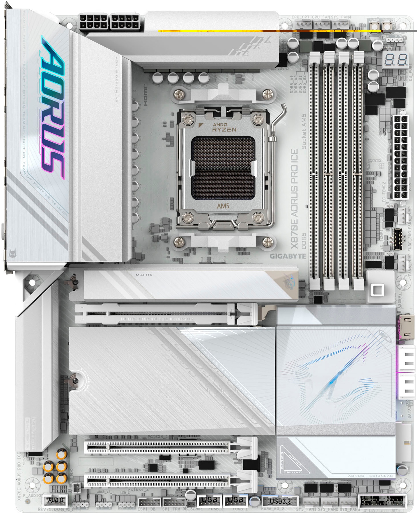 Gigabyte Mainboard »X870E AORUS PRO ICE Motherboard - Unterstützt AMD Ryzen 9000 CPUs, 16+«