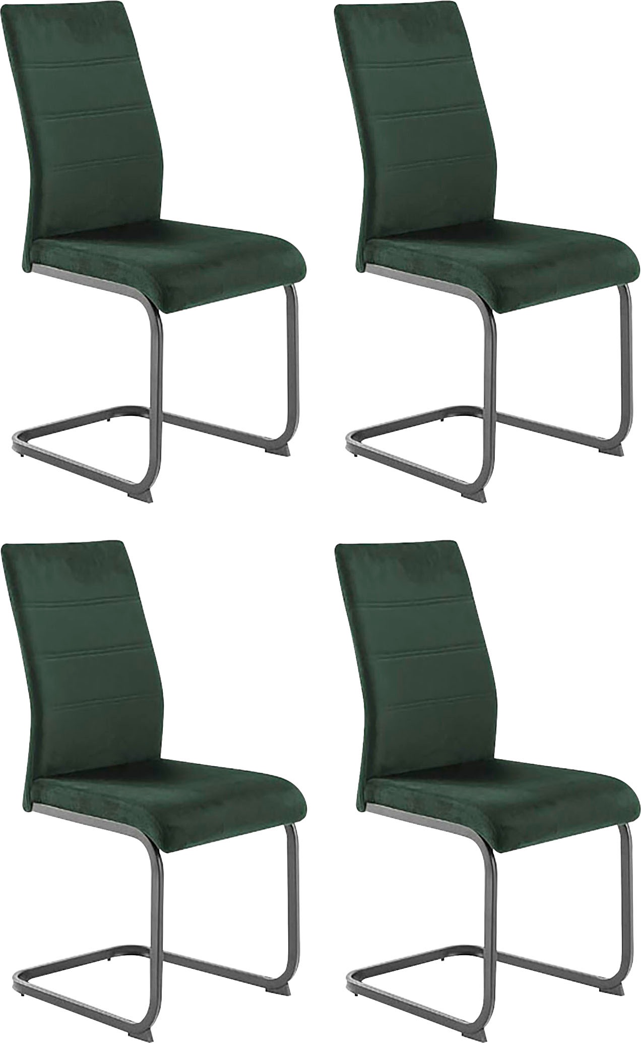 MCA furniture Freischwinger »MCA TICINO Schwingstuhl«, Veloursstoff, (4er-S günstig online kaufen