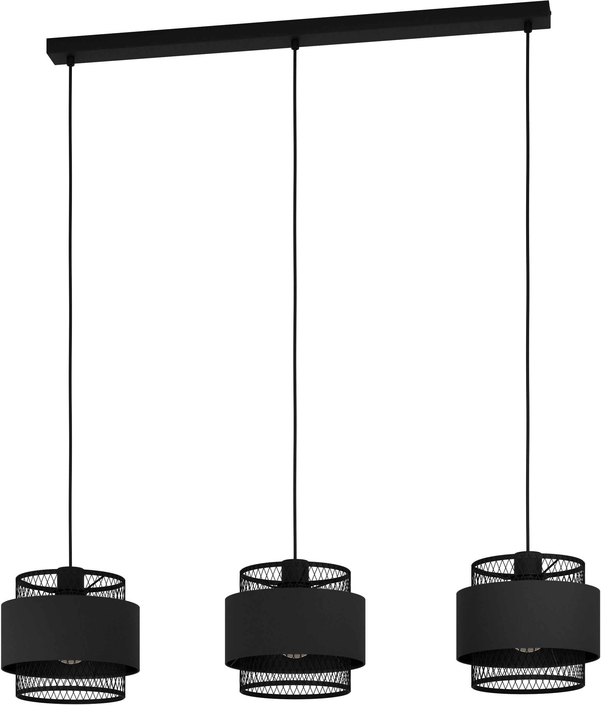 EGLO Hängeleuchte »BAZELY«, Hängeleuchte in schwarz aus Stahl - exkl. E27 - 40W