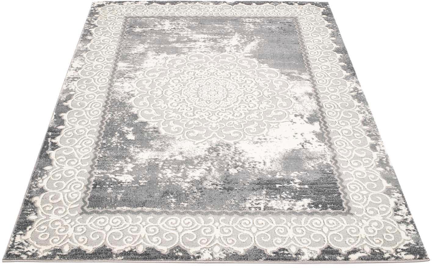 Carpet City Teppich »Platin 8058«, rechteckig, 11 mm Höhe, Kurzflor, Bordür günstig online kaufen