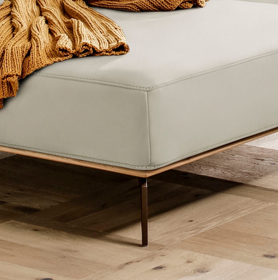 W.SCHILLIG Ecksofa »run, Designsofa mit tollem Sitzkomfort, bequem, L-Form«, mit Holzsockel, Füße in Bronze pulverbeschichtet, Breite 319 cm