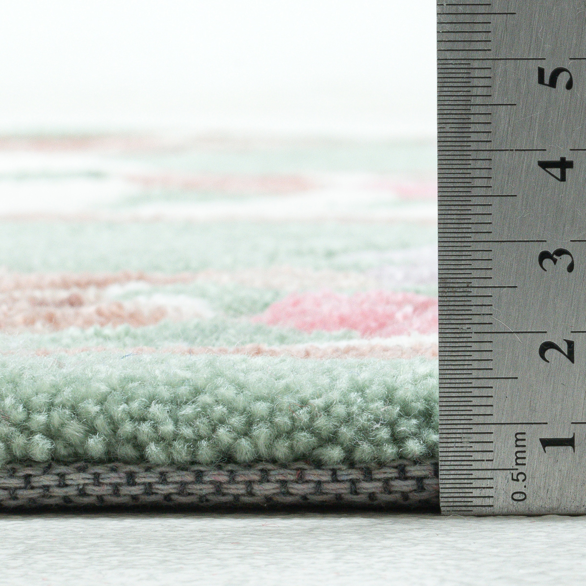 THEKO Teppich »Ming« oval 14 mm Höhe handgefertigt, Pastell-Farben, florales Design, Wohnzimmer