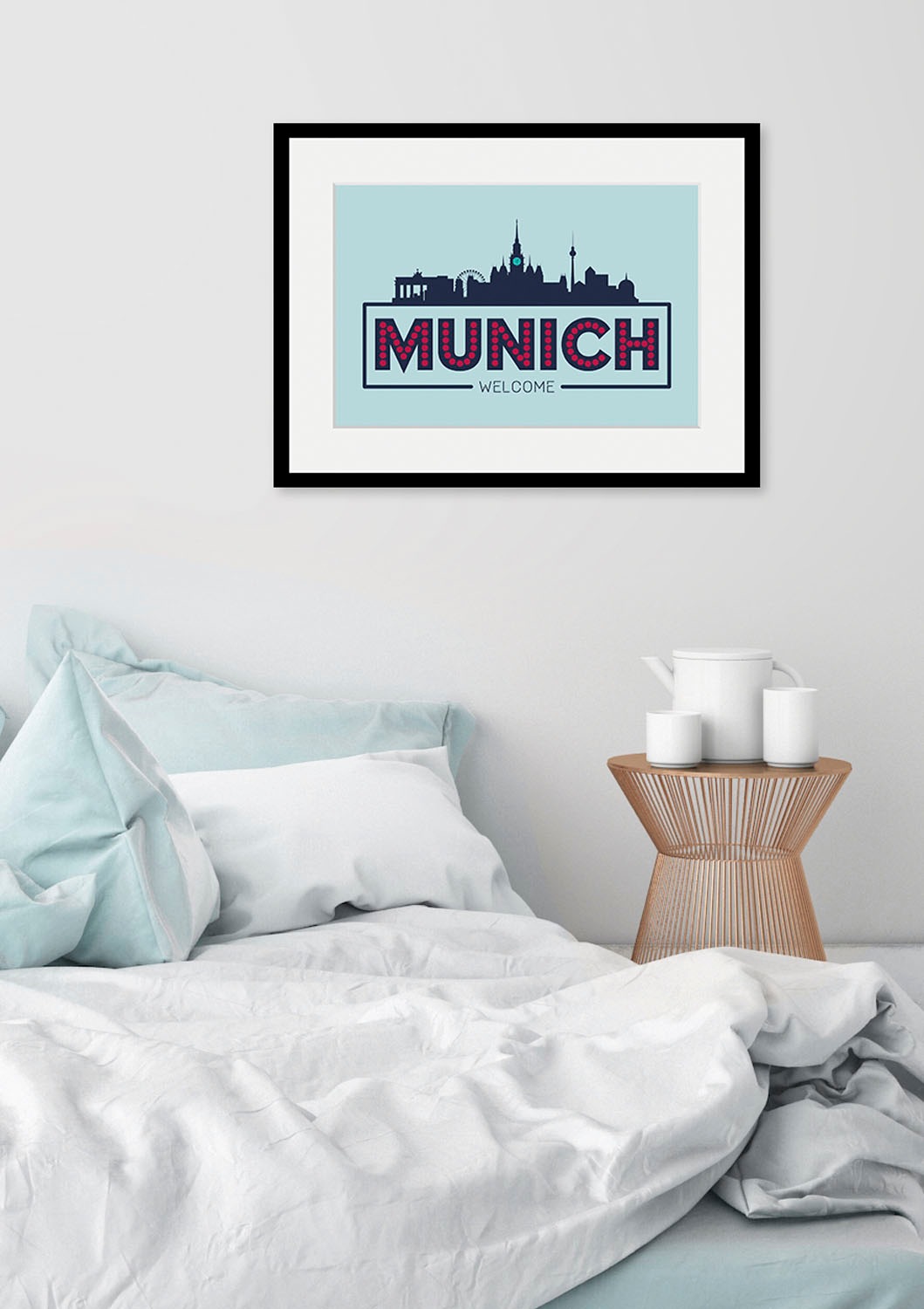queence Bild »Welcome Munich«, Städte-Stadt-Deutschland-München-Schriftzug, günstig online kaufen