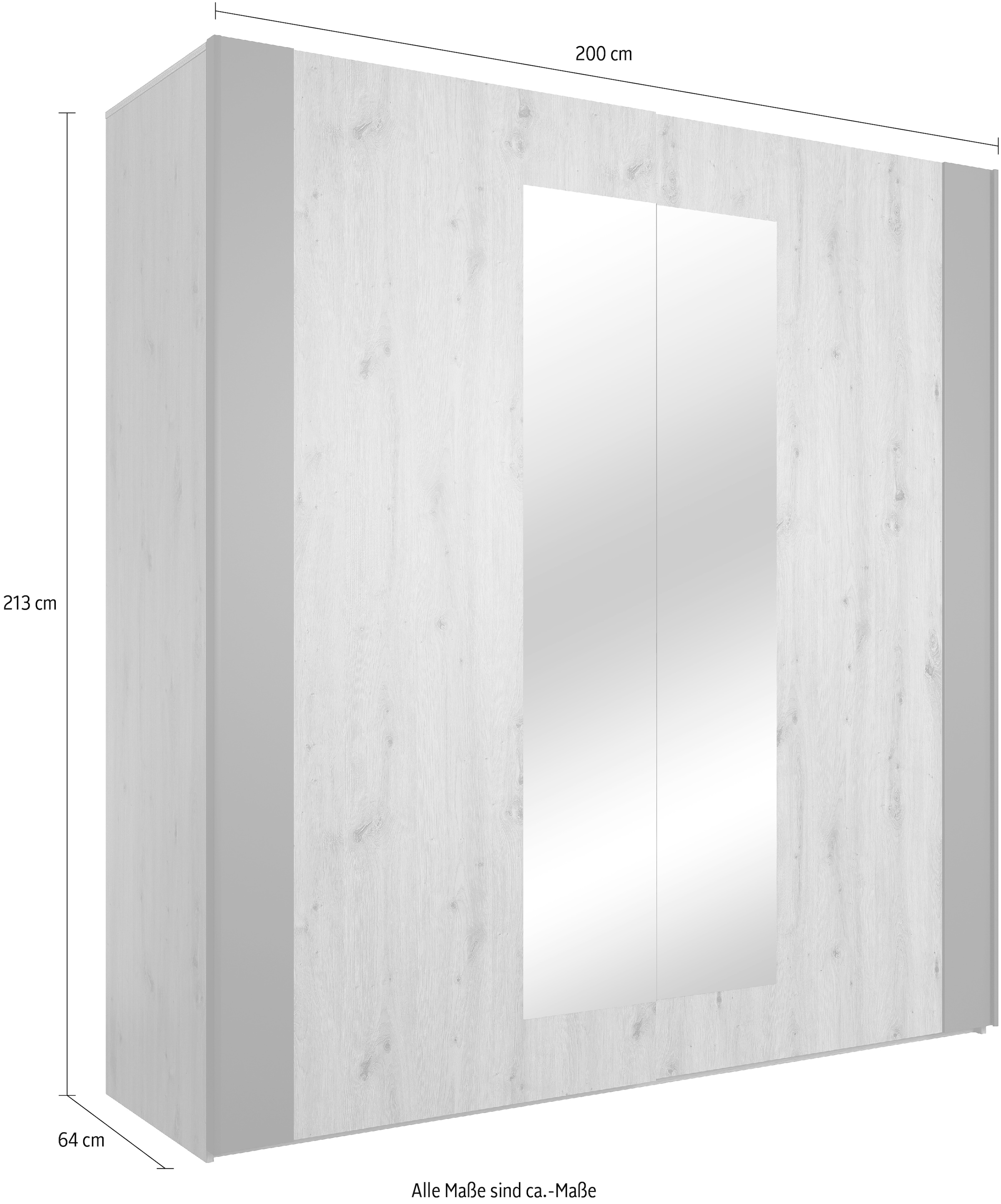 Helvetia »Sigma«, Spiegelflächen auf Schwebetürenschrank mit beiden Türen online bestellen