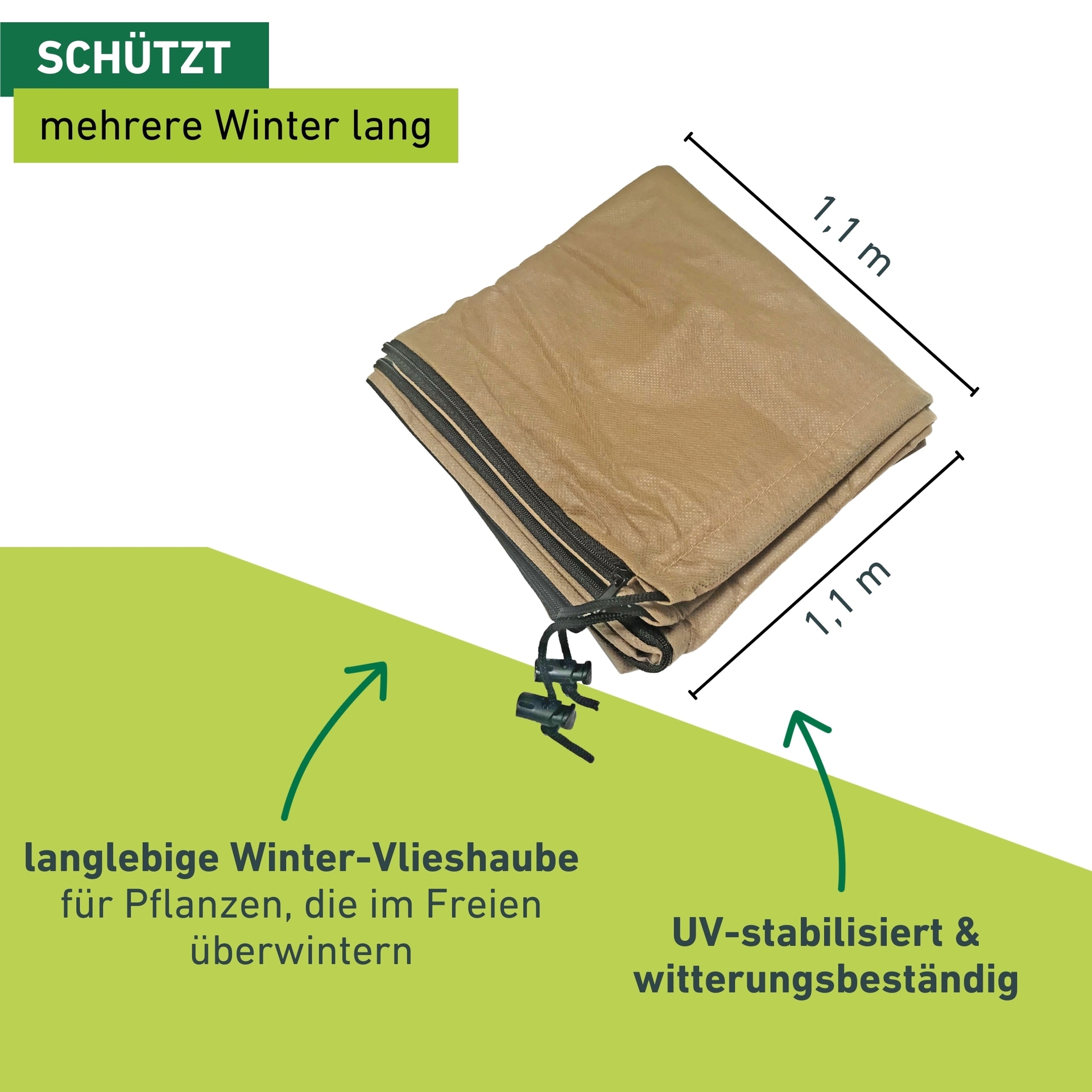 Windhager Gartenvlies »Jute-Trennvlies für Töpfe, Unkrautvlies aus Jute, Pflanzenvlies« wasserdurchlässig und atmungsaktiv, 1x1 m
