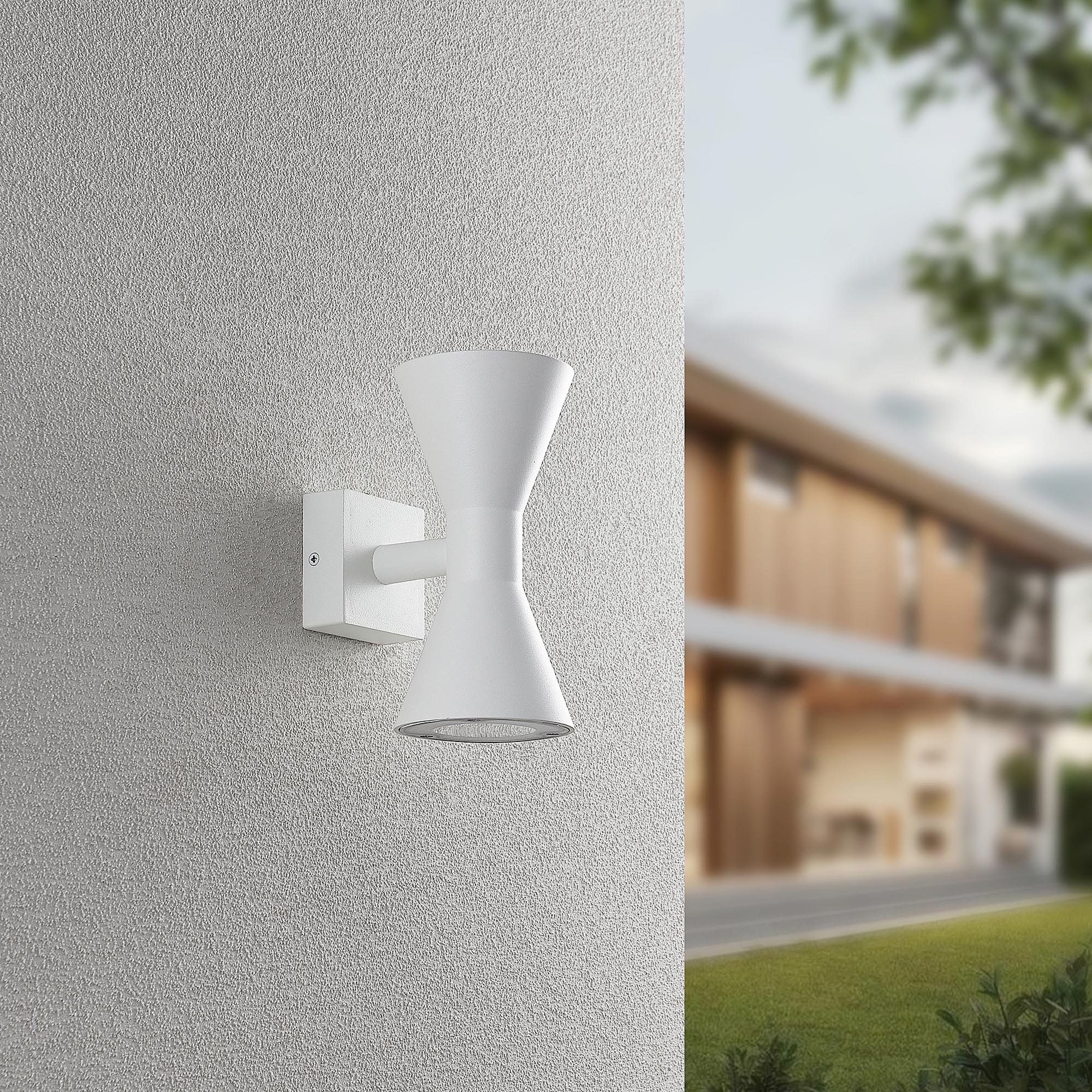 TRIO Leuchten Außen-Wandleuchte »ARDAS, up-and-down Licht Fassadenleuchte, exkl 2x GU10 max 10W, IP44«, 2 flammig, Leuchtmittel GU10 | Leuchtmittel wechselbar, Outdoor Wandlampe in Sanduhr-Form, für Garten Terrasse Haustür Lampe