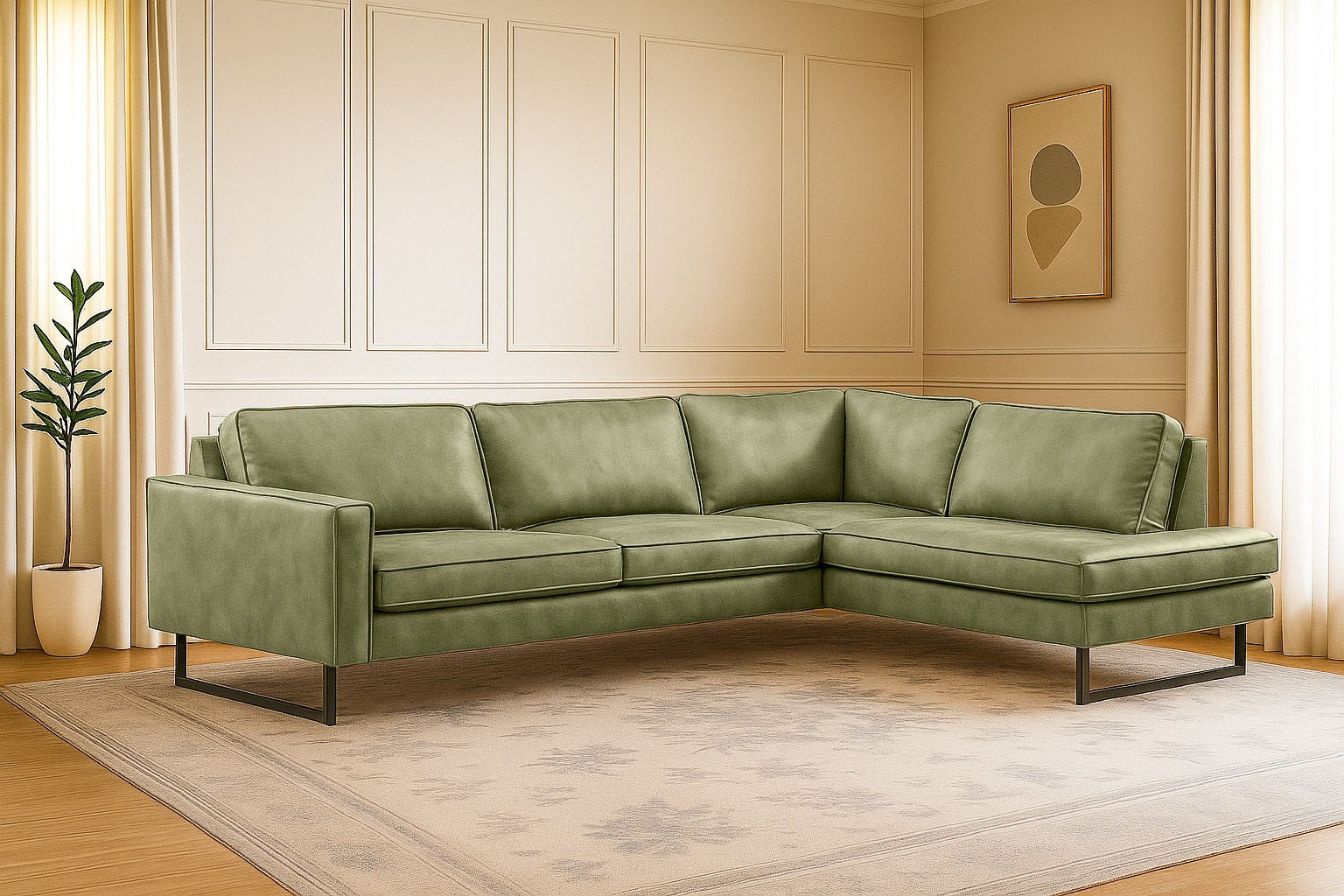Places of Style Ecksofa »Pinto, 290 cm, Cord, Chenille, Lederoptik, Ottoman günstig online kaufen
