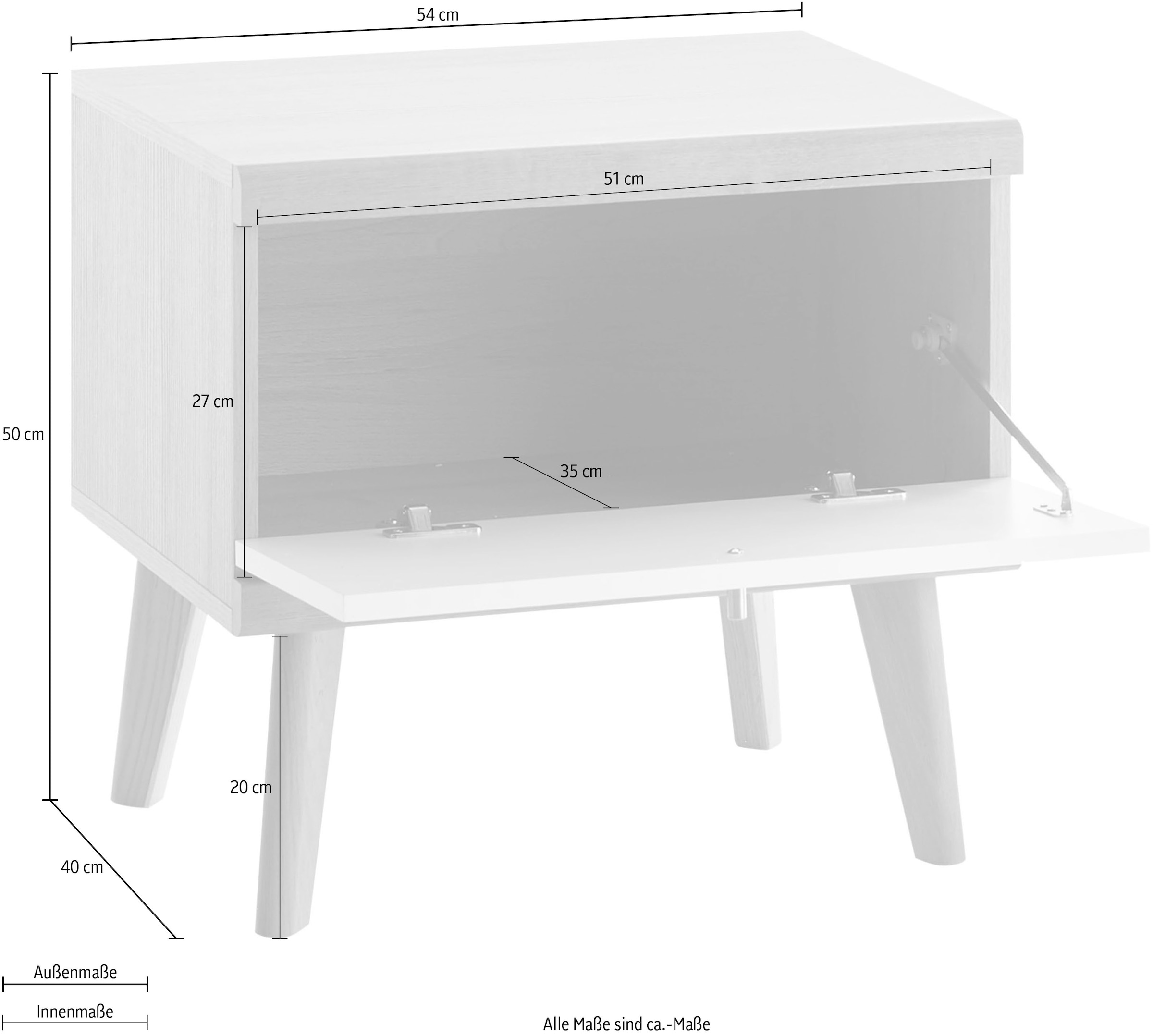 andas Nachtschrank »MERLE«, in skandinavischem Design, aus FSC®-zertifiziertem Holzwerkstoff
