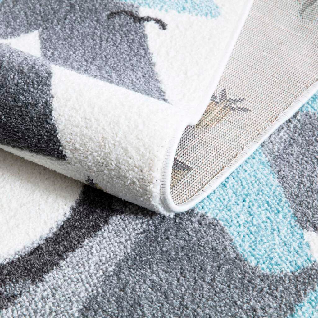 Carpet City Kinderteppich »ANIME904«, rechteckig, 11 mm Höhe, Kinderzimmer Teppich Modern mit Mond, Blumen, Wolken, Creme, Multi