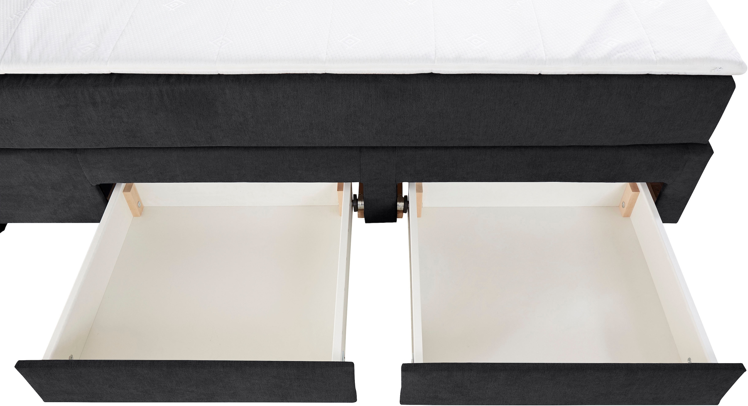 INOSIGN Boxbett »Luan«, Schubkästen, LED-Beleuchtung und Topper, in Breite 120 cm und 180 cm
