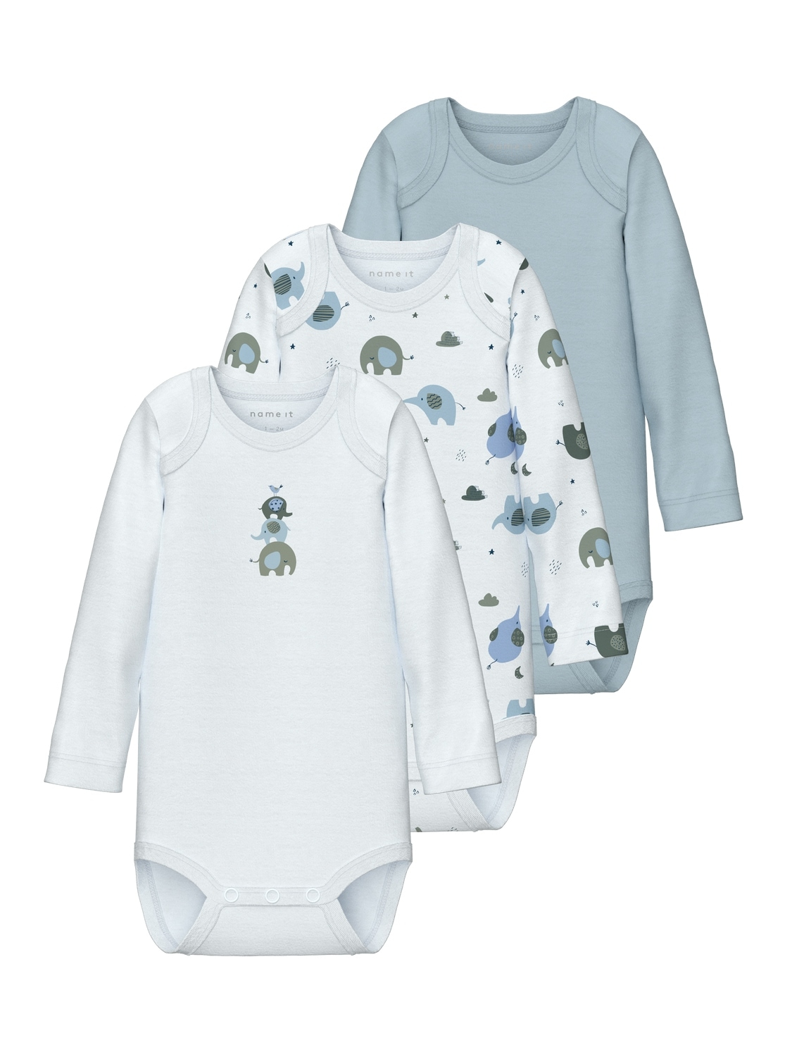 Schlafoverall »NBMBODY 3P LS BABY ELEPHANT NOOS«, (Packung, 3 tlg.)