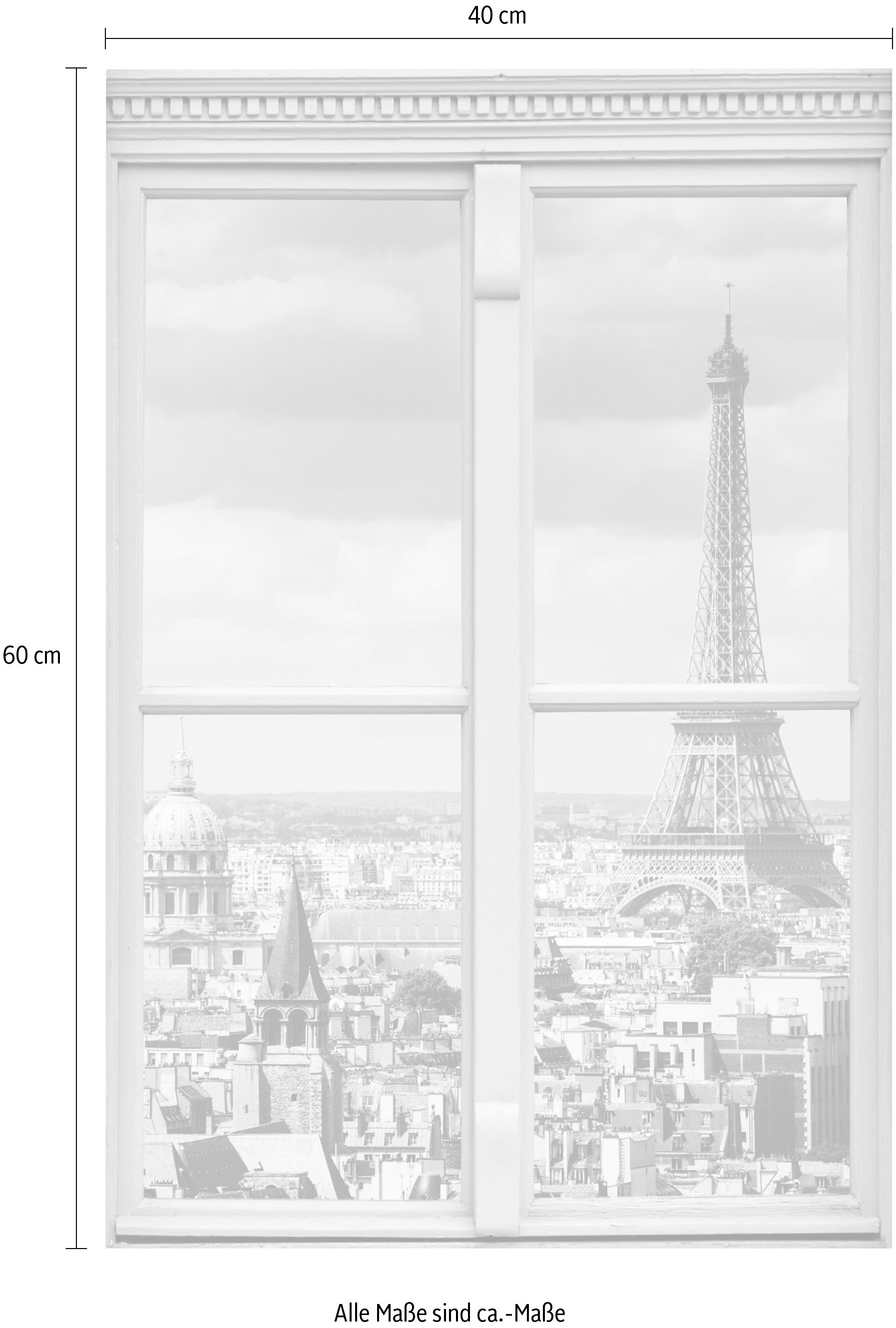 queence Wandsticker »Paris«, Wandsticker, Wandbild, selbstklebend, 3D, Fenster