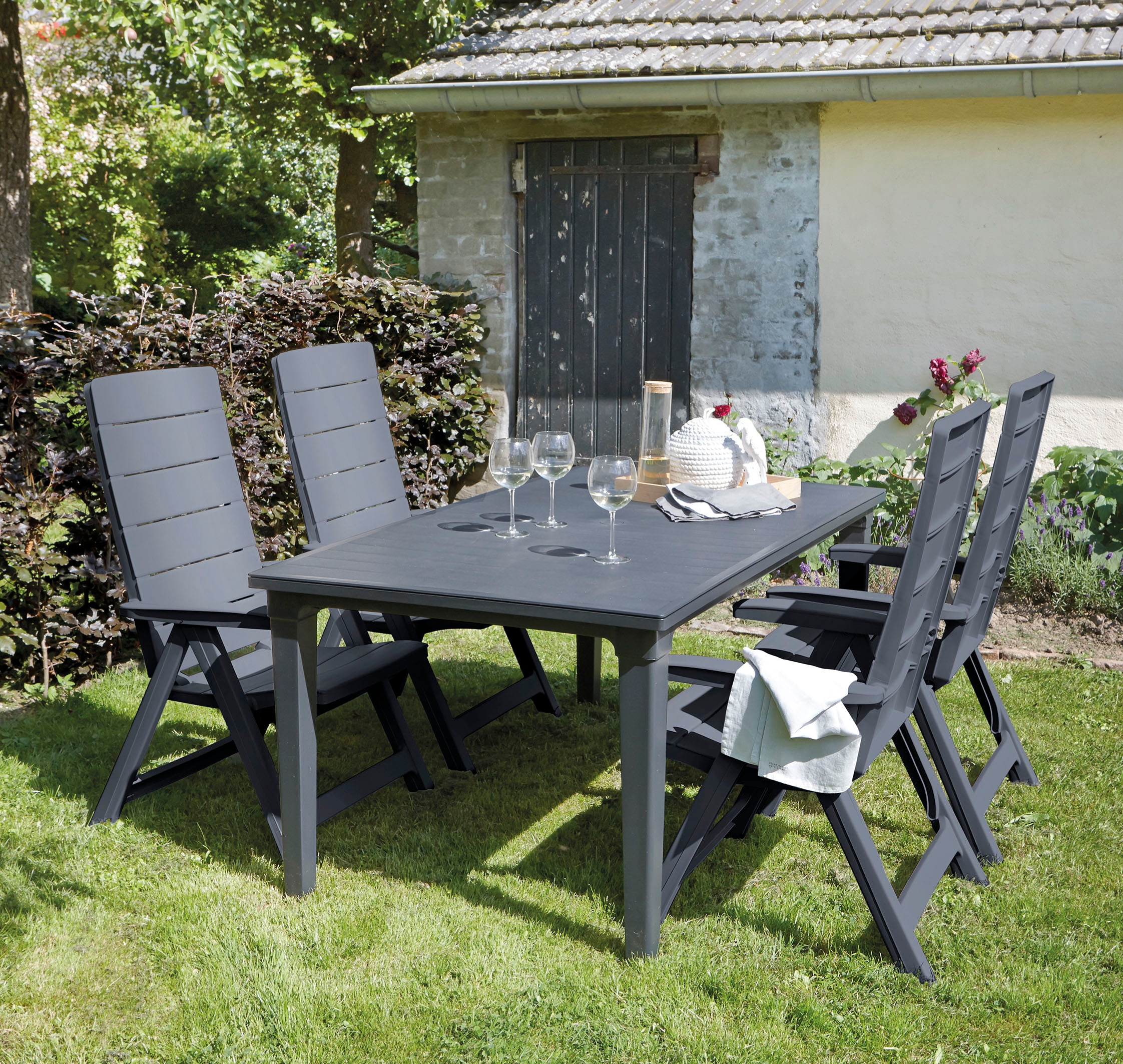 Allibert Garten-Essgruppe »Aruba / Futura«, (Set, 13 tlg.), bestehend aus 6 Sesseln und 1 Tisch