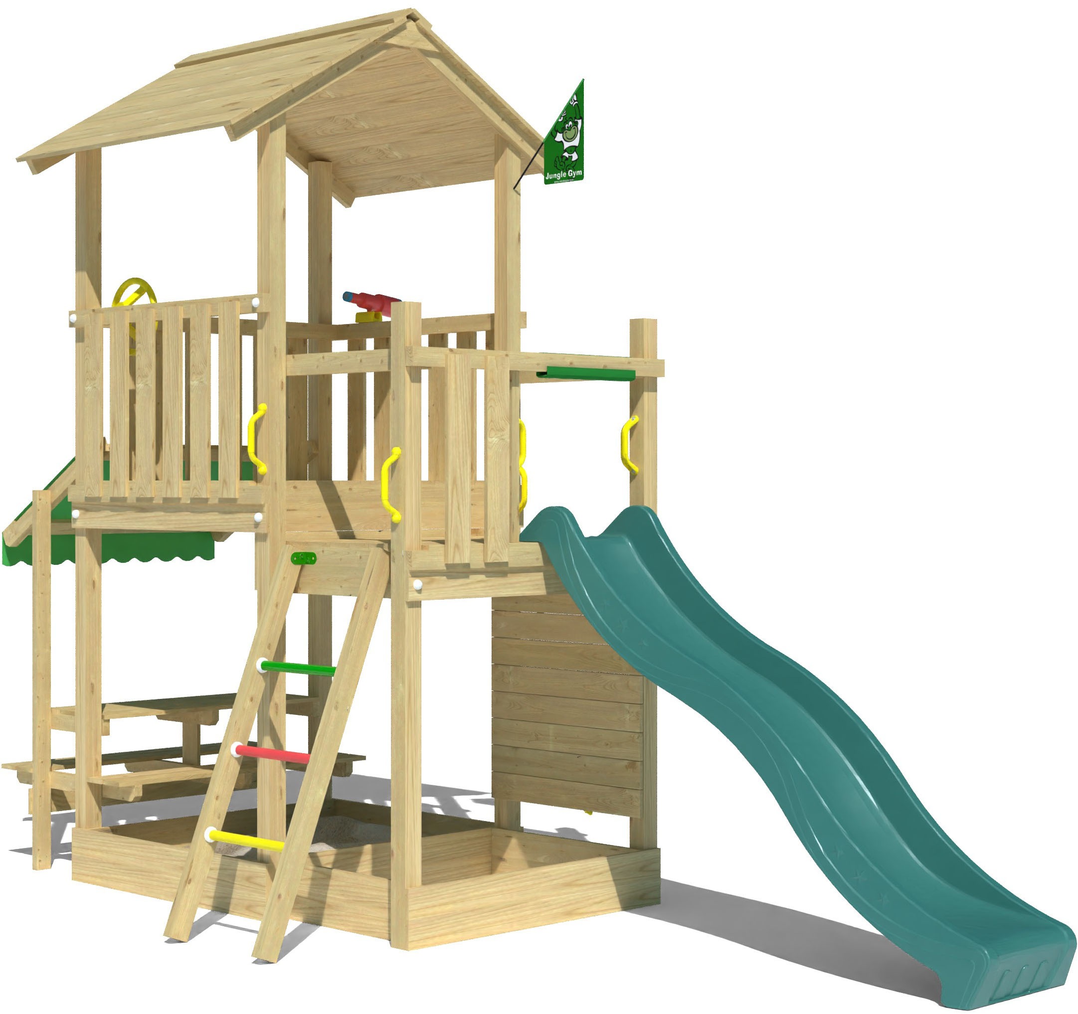 Jungle Gym Spielturm »Keep«, (Set), Spielanlage mit Mini Market und Rutsche mit Wasseranschluss