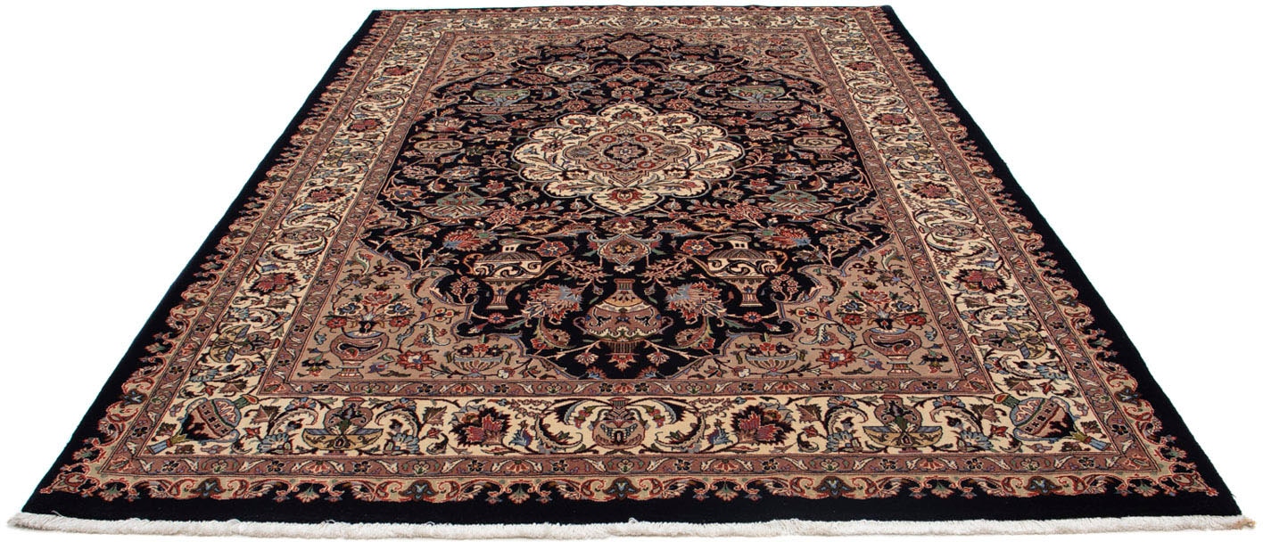 morgenland Wollteppich »Kaschmar Medaillon Nero 290 x 202 cm«, rechteckig, günstig online kaufen