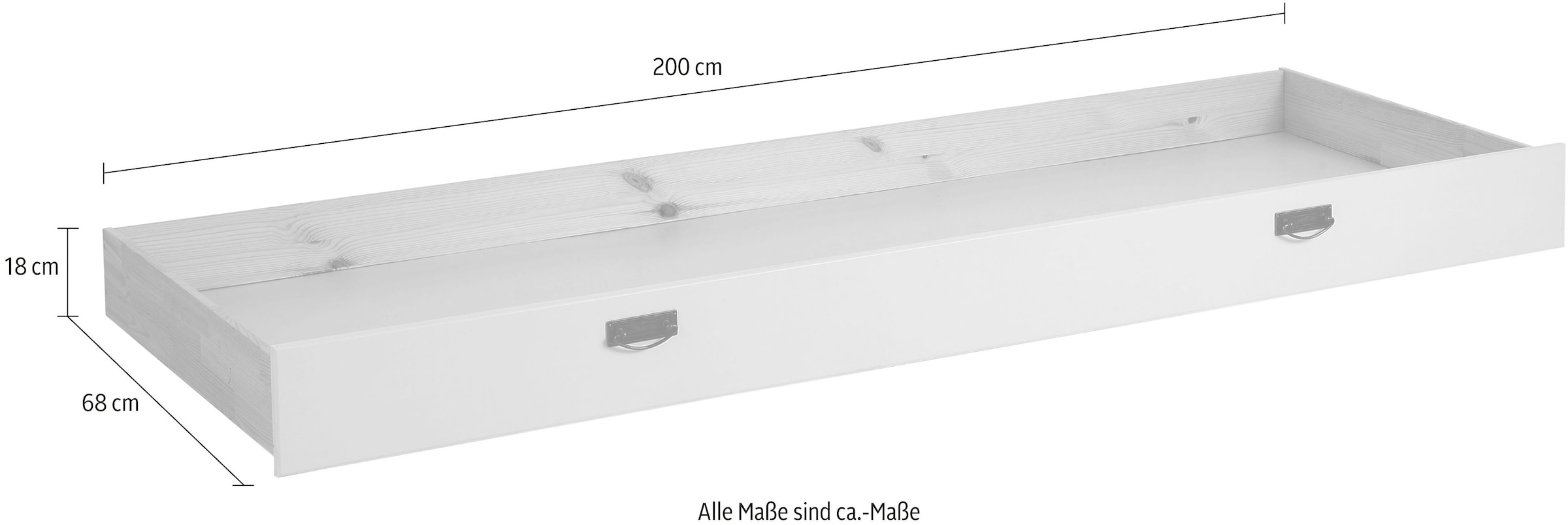 OTTO home Schubkasten »Konrad« aus massivem Kiefernholz, FSC®-zertifiziert, mit Kunststoff-Rollen