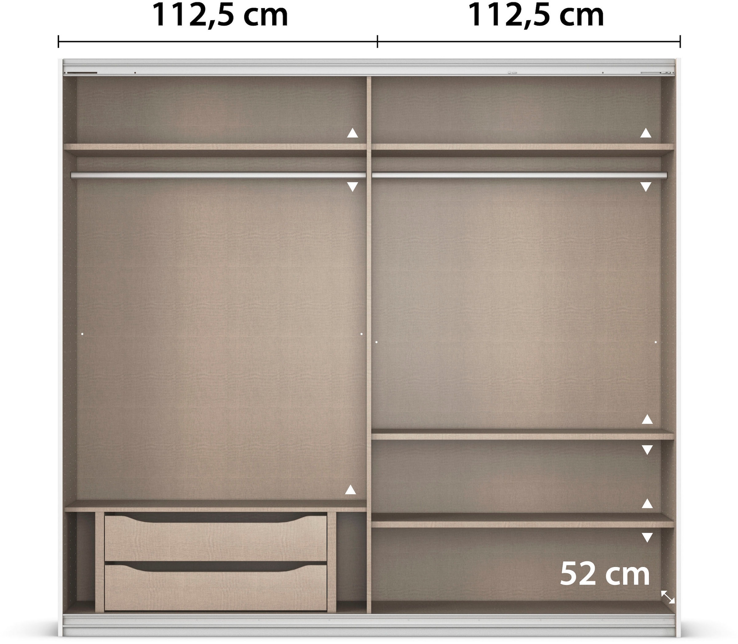 INOSIGN BY RAUCH Schwebetürenschrank »Kleiderschrank Schrank Garderobe Schlafzimmerschrank THANOS«, (in 3 verschiedenen Ausstattungen BASIC/CLASSIC/PREMIUM), Optional mit Spiegel, Metall-Griffleisten alufarben MADE IN GERMANY