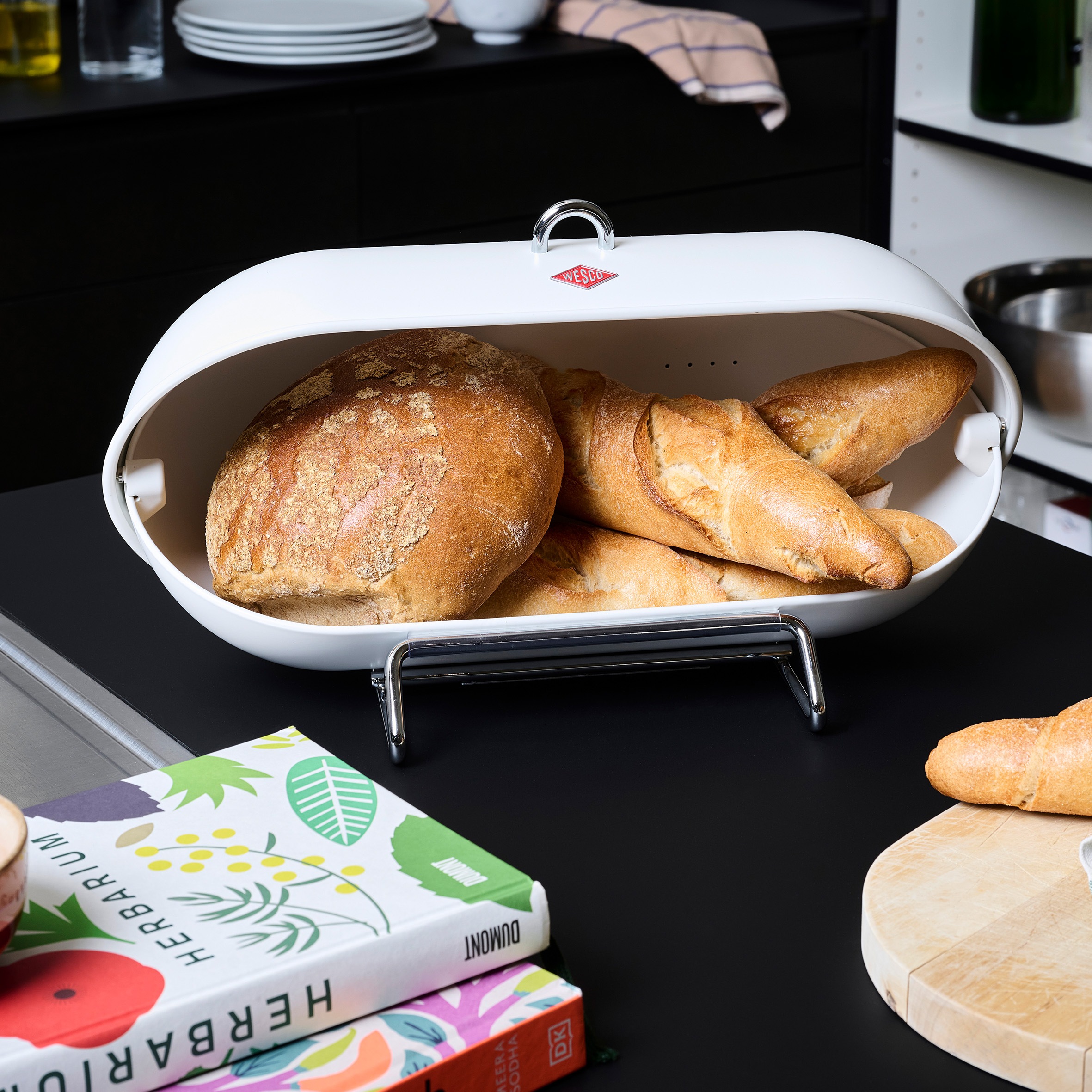 WESCO Brotkasten »Breadboy«, (1 tlg.), klapperfreier Schwenkdeckel / Lüftun günstig online kaufen