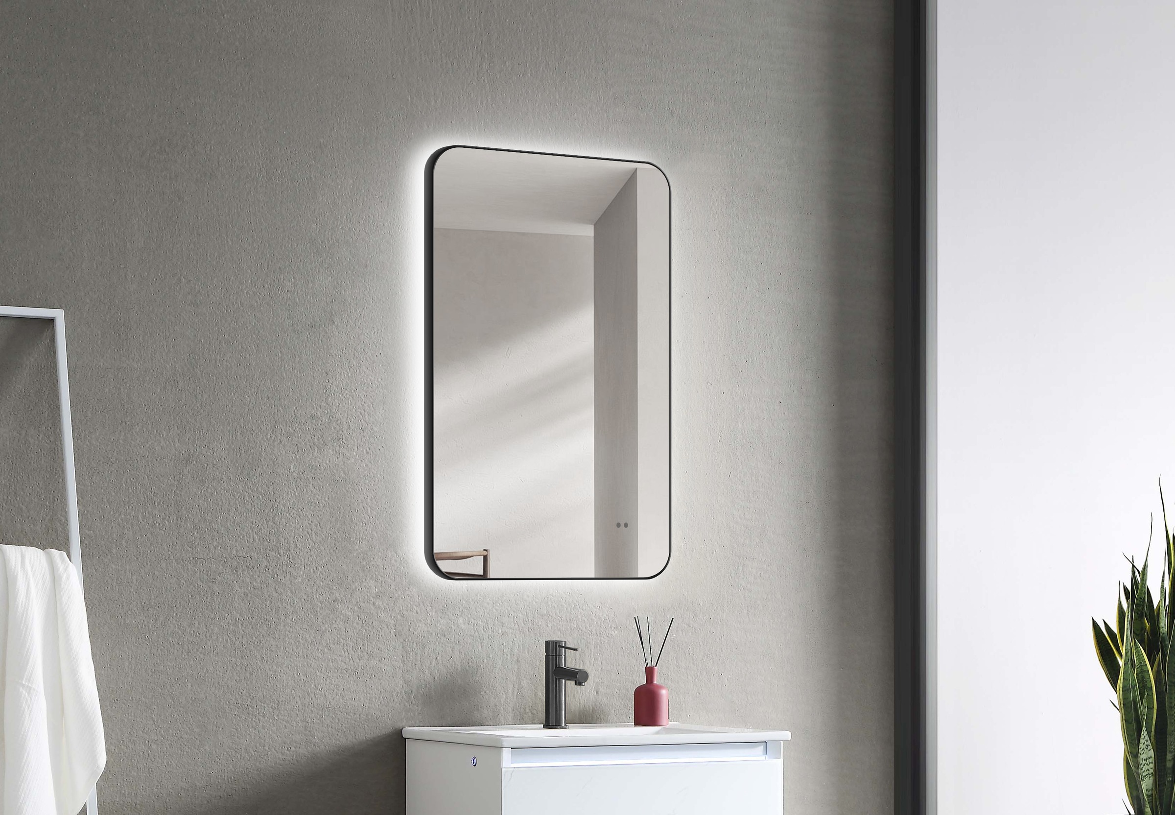 Talos Spiegel »TALOS ALVITO«, Hand Wave Sensor, in matt schwarz, 70x43 cm