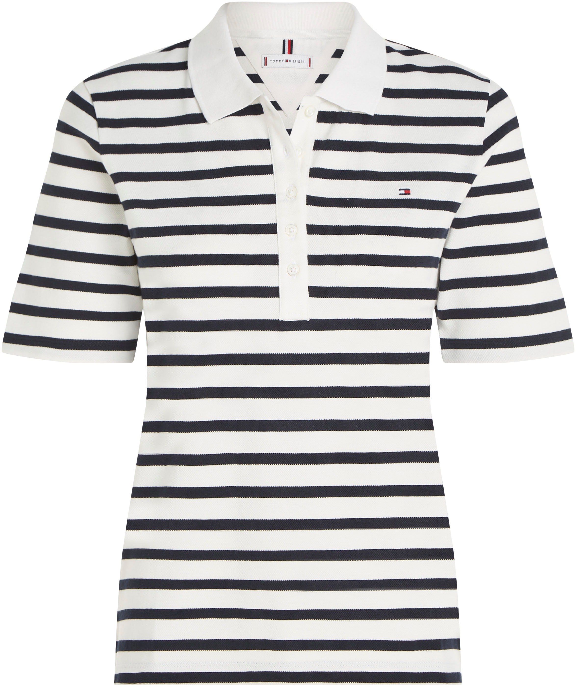 Tommy Hilfiger Poloshirt »1985 REG PIQUE STRIPE POLO SS«, mit dezenter Tommy Hilfiger Logostickerei