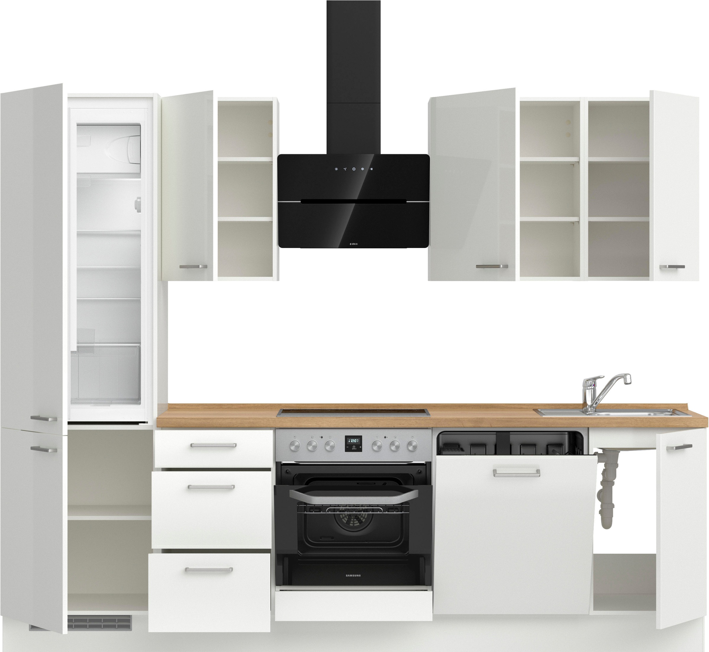 nobilia® Küchenzeile »"Flash II"«, vormontiert, Ausrichtung wählbar, Breite 270 cm, wahlw. mit E-Geräten