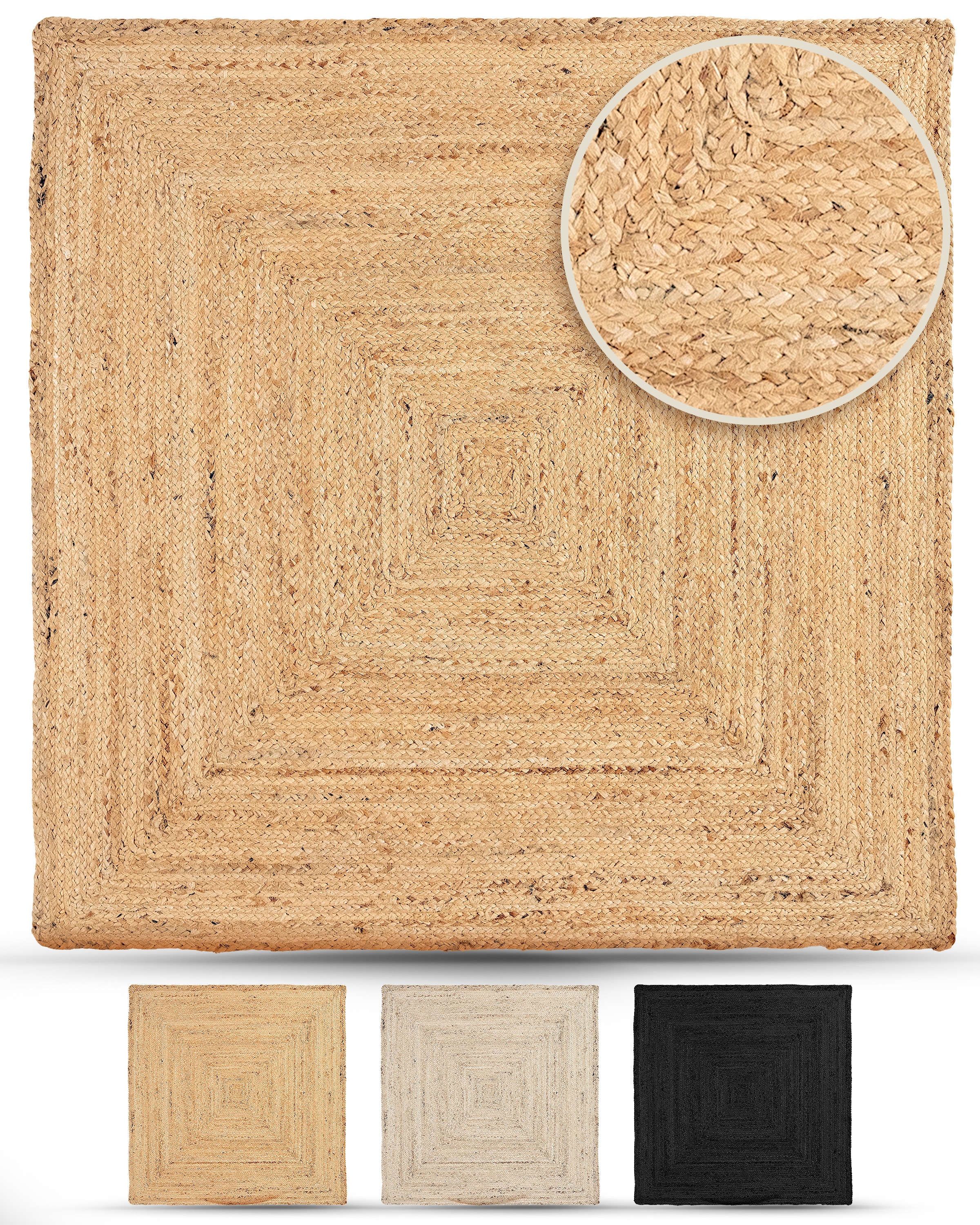 carpetfine Teppich »Nele Juteteppich Naturfaser«, rechteckig, 6 mm Höhe, ge günstig online kaufen