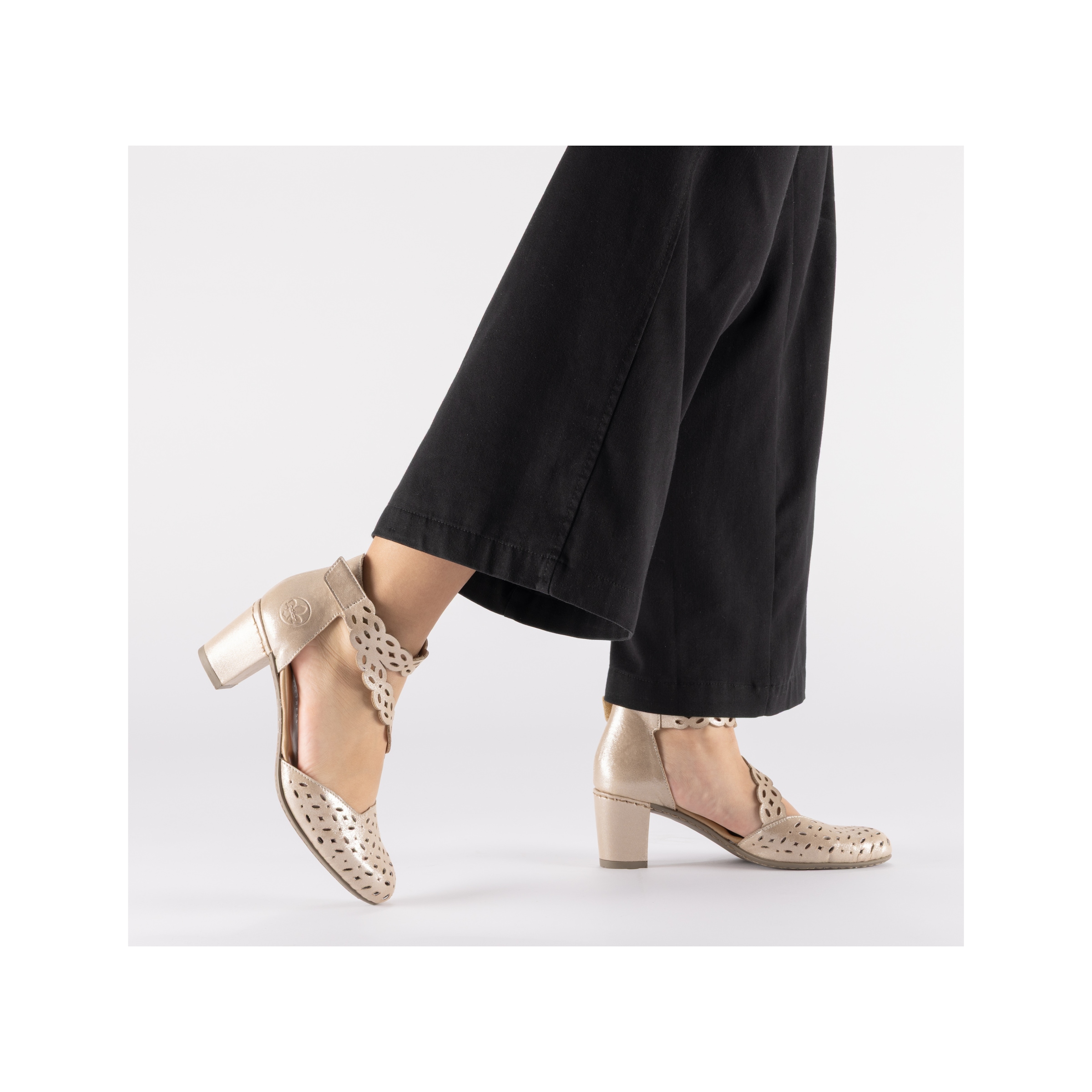 Rieker Spangenpumps  Sommerschuh, Pumps mit Klettverschluss, Blockabsatz