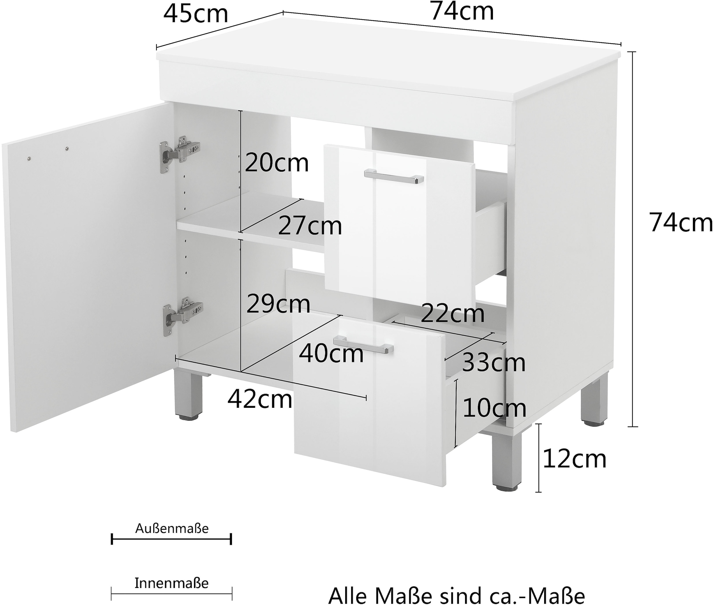 welltime Waschtisch »Florenz«, Stauraum Waschtisch
