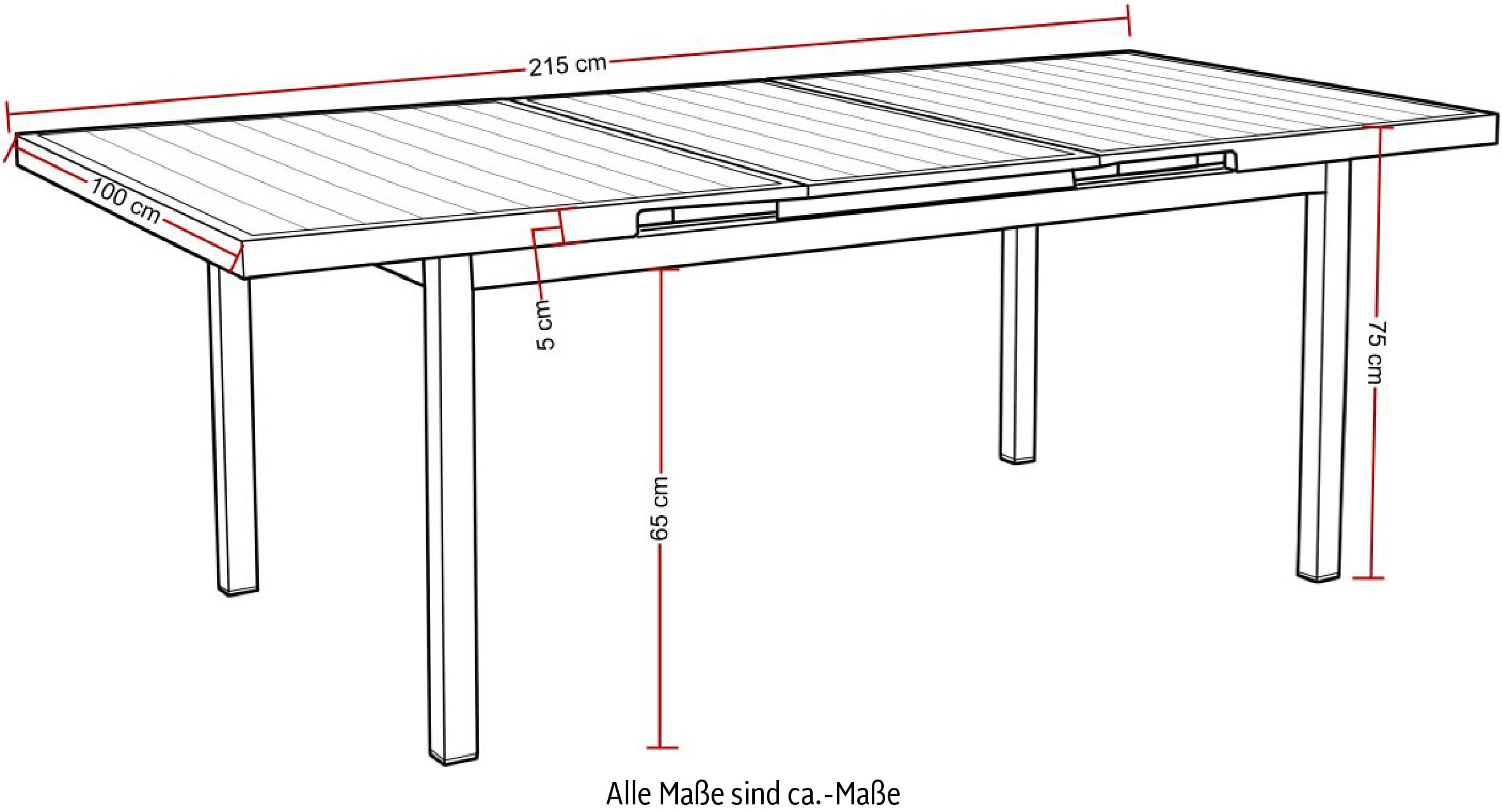 Destiny Garten-Essgruppe »TORINO IMOLA«, (5 tlg., 4x Sessel, 1x Tisch, inkl. Auflagen), Aluminium, Olefin