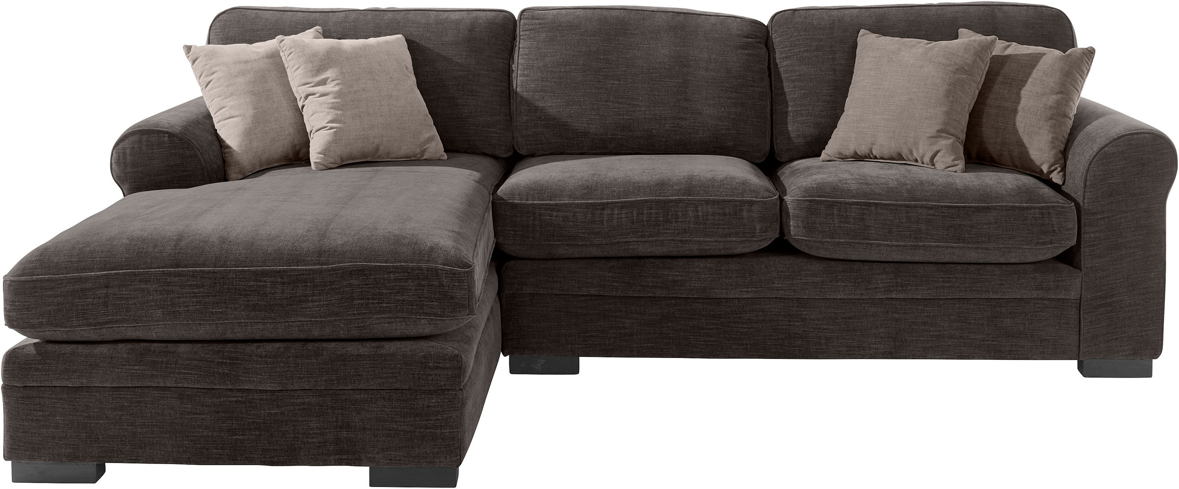Home affaire Ecksofa »Broughton L-Form«, weicher Sitzkomfort, incl. 4 Zierk günstig online kaufen