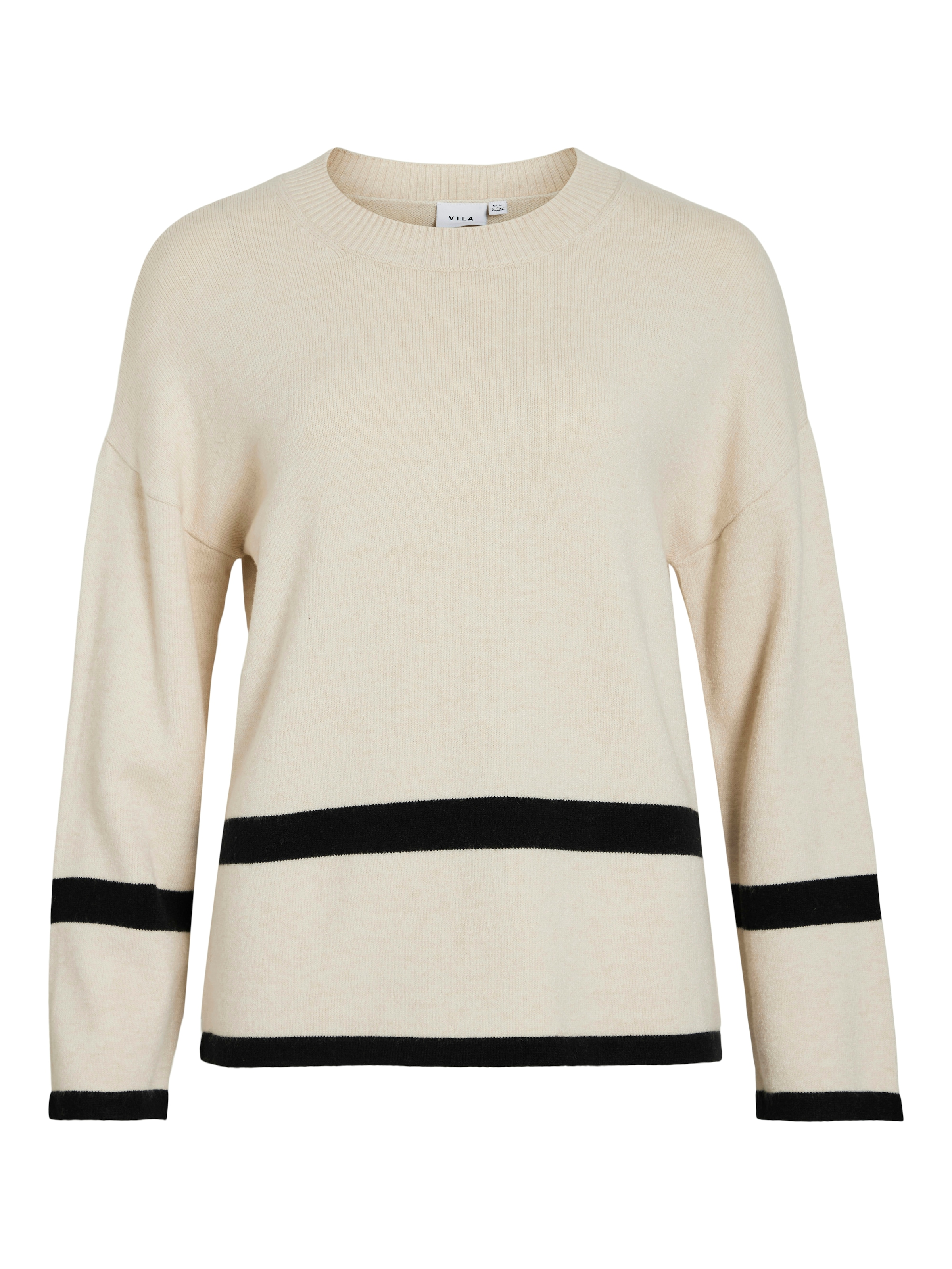 Vila Rundhalspullover »VIRIL O-NECK OVERSIZE L/S KNIT TOP- NOOS« Materialmix, oversize