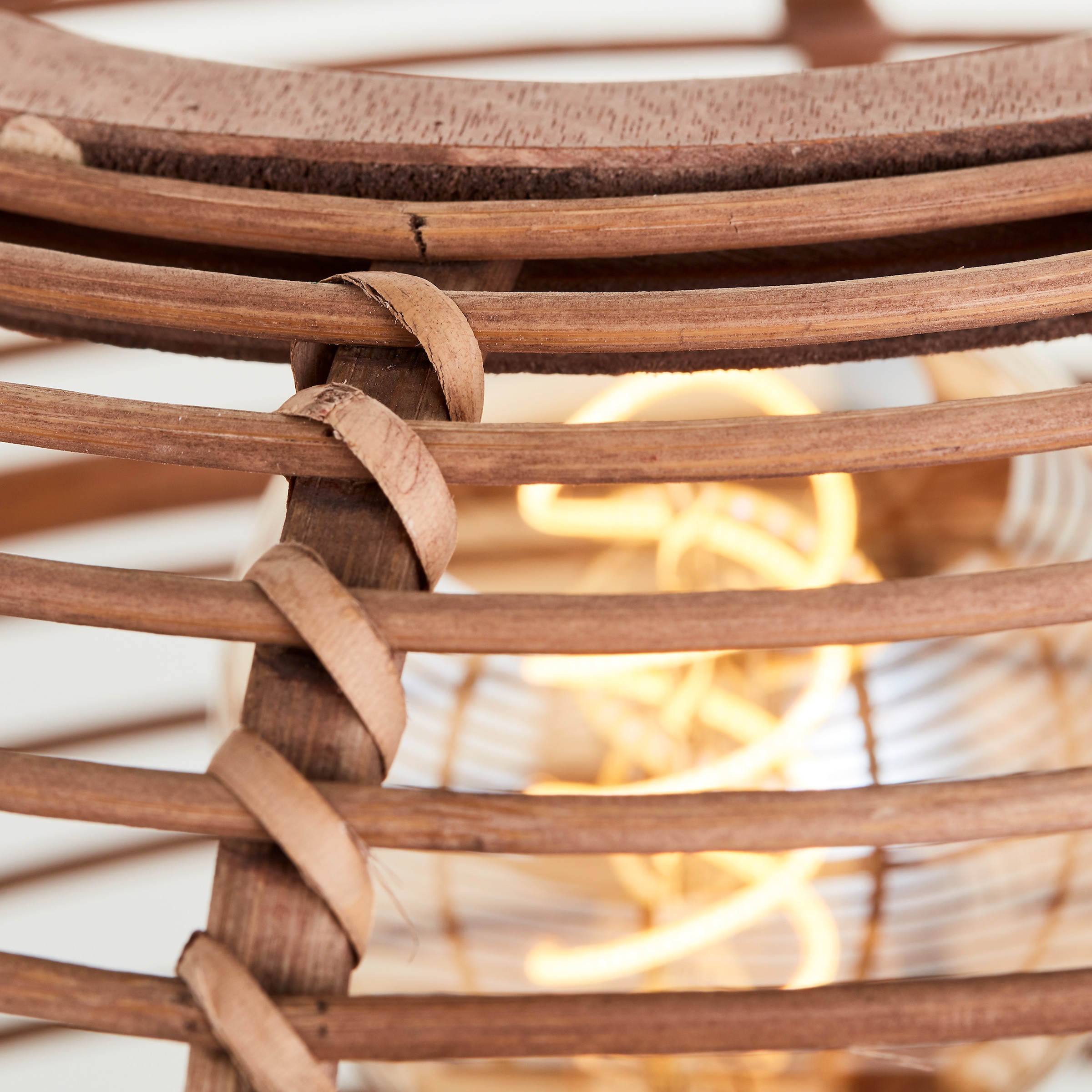 Brilliant Tischleuchte »Woodball«, 1 flammig, Leuchtmittel E27 | ohne Leuchtmittel, mit Bambus Schirm, 49 x 28 cm, E27, matt schwarz/natur