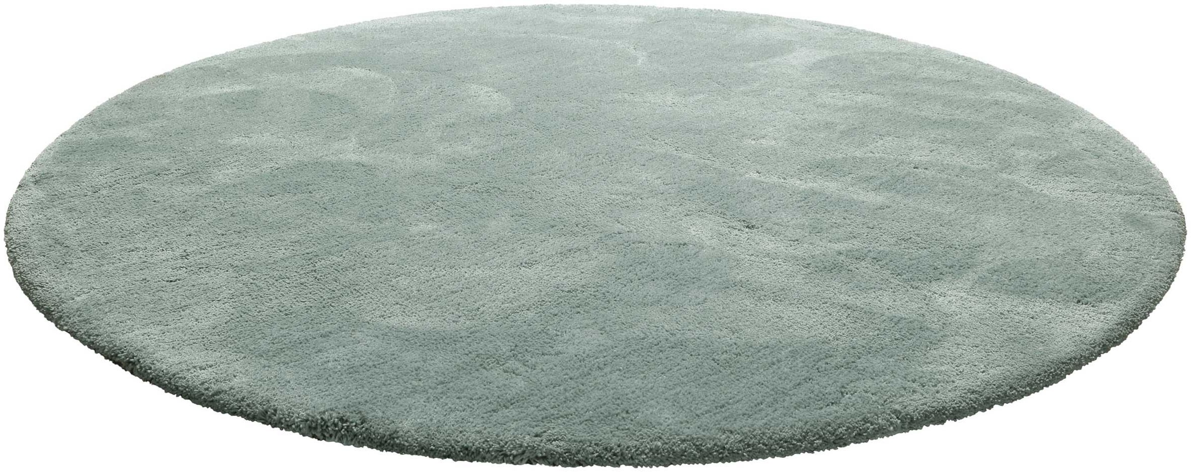 Homie Living Teppich »Pisa«, rund, 25 mm Höhe, Hochflor, Microfaser, uni, w günstig online kaufen