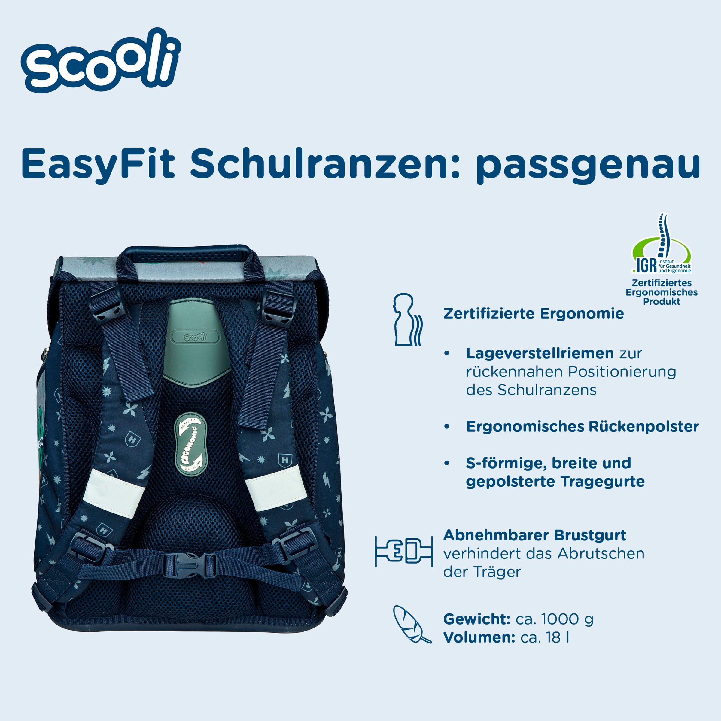 Scooli Schulranzen »EasyFit, Harry Potter Hogwarts«, Reflektoren