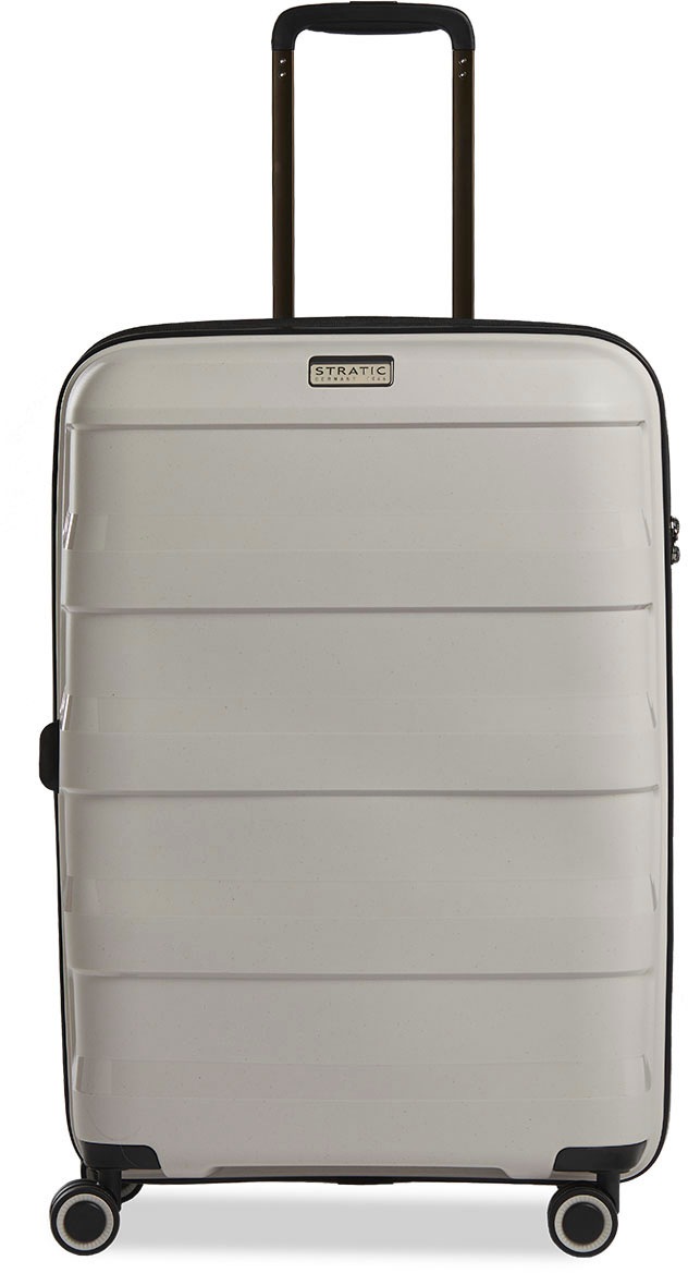 Stratic Hartschalen-Trolley »Straw + M, beige«, 4 Rollen, Reisekoffer Reisegepäck Aufgabegepäck TSA-Zahlenschloss