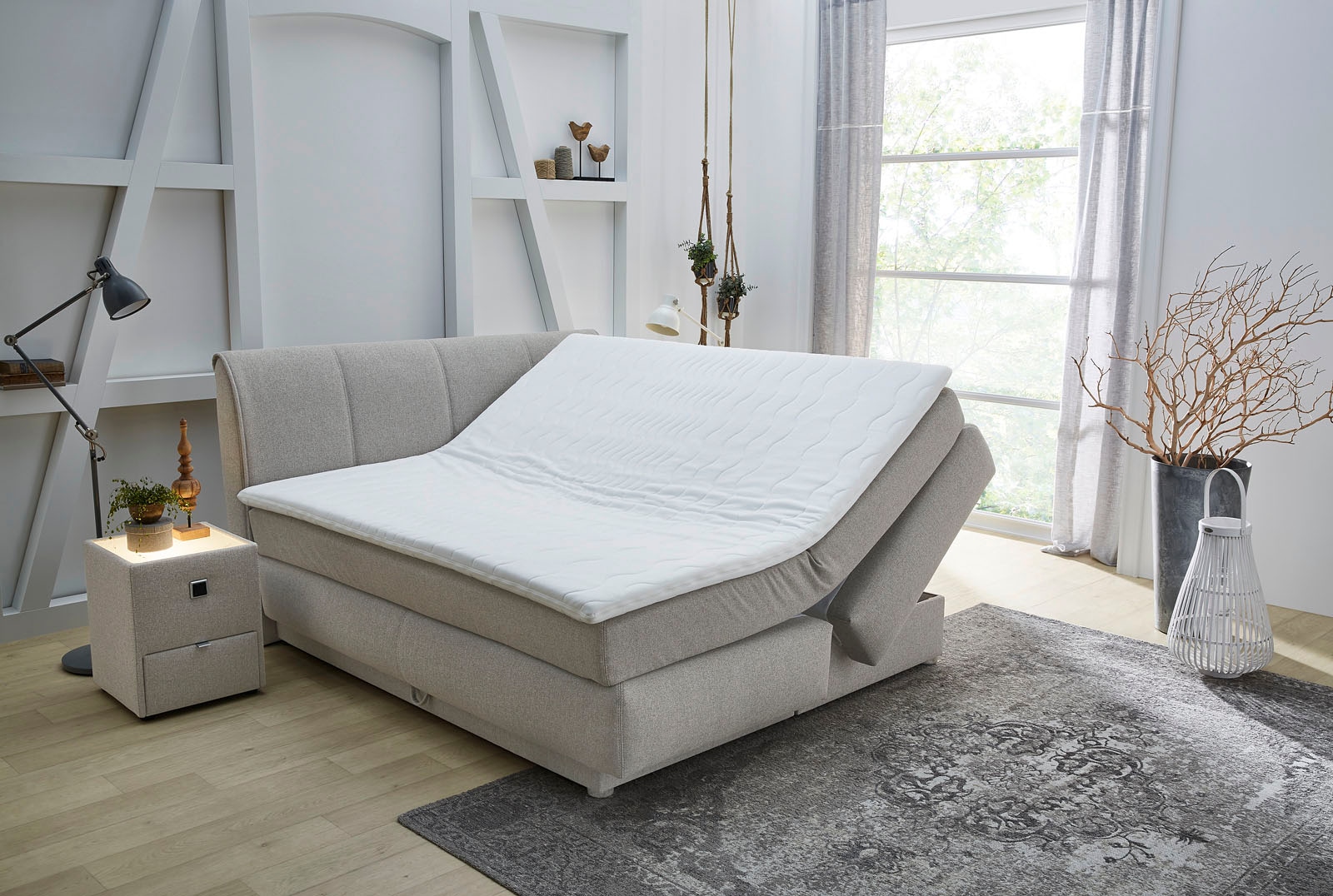Jockenhöfer Gruppe Boxspringbett »"Carla", mit Bettkasten und Kaltschaum-Topper«, inkl. 4 Zierkissen, erhältlich in den Breiten 160 & 180cm