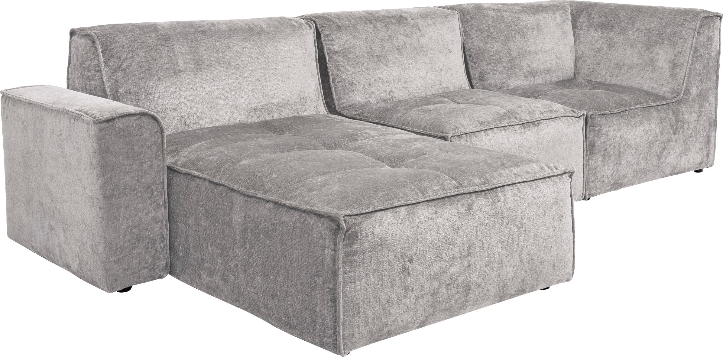 RAUM.ID Ecksofa »Monolid L-Form«, (4 St.), Module einzeln für individuelle Zusammenstellung, Bezug in Teddy-Optik