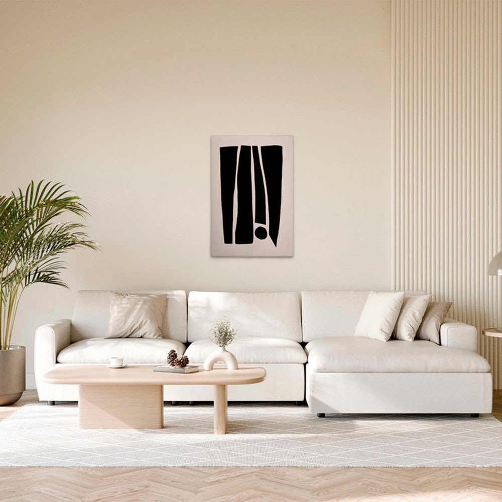 A.S. Création Leinwandbild »Abstract 3 - Wandbild Creme Schwarz Keilrahmen günstig online kaufen