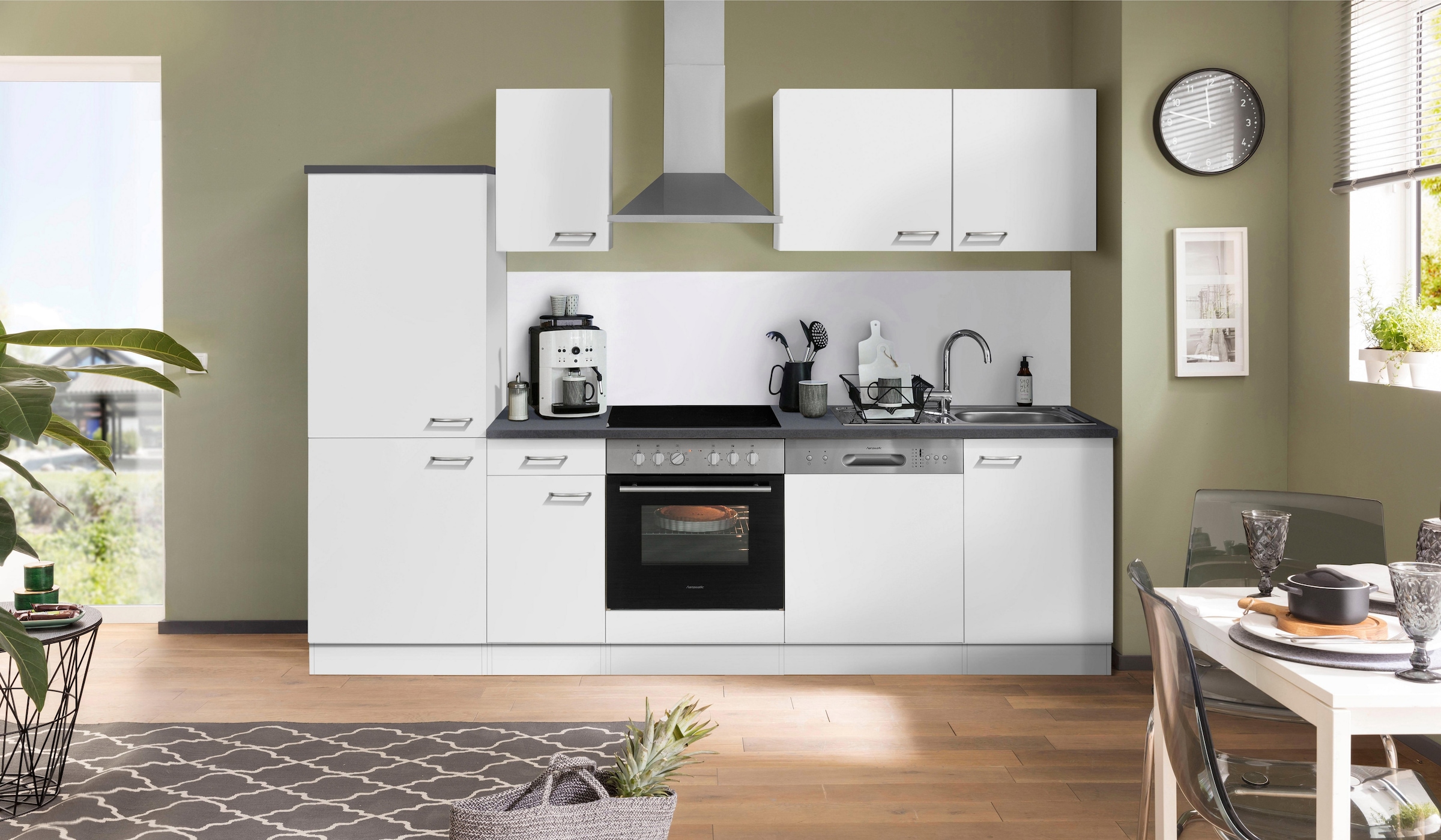 OPTIFIT Küchenzeile »Parare«, 210 bzw. 270 cm mit Hanseatic E-Geräten,  wahlweise mit oder ohne Kühlschrank auf Raten bestellen