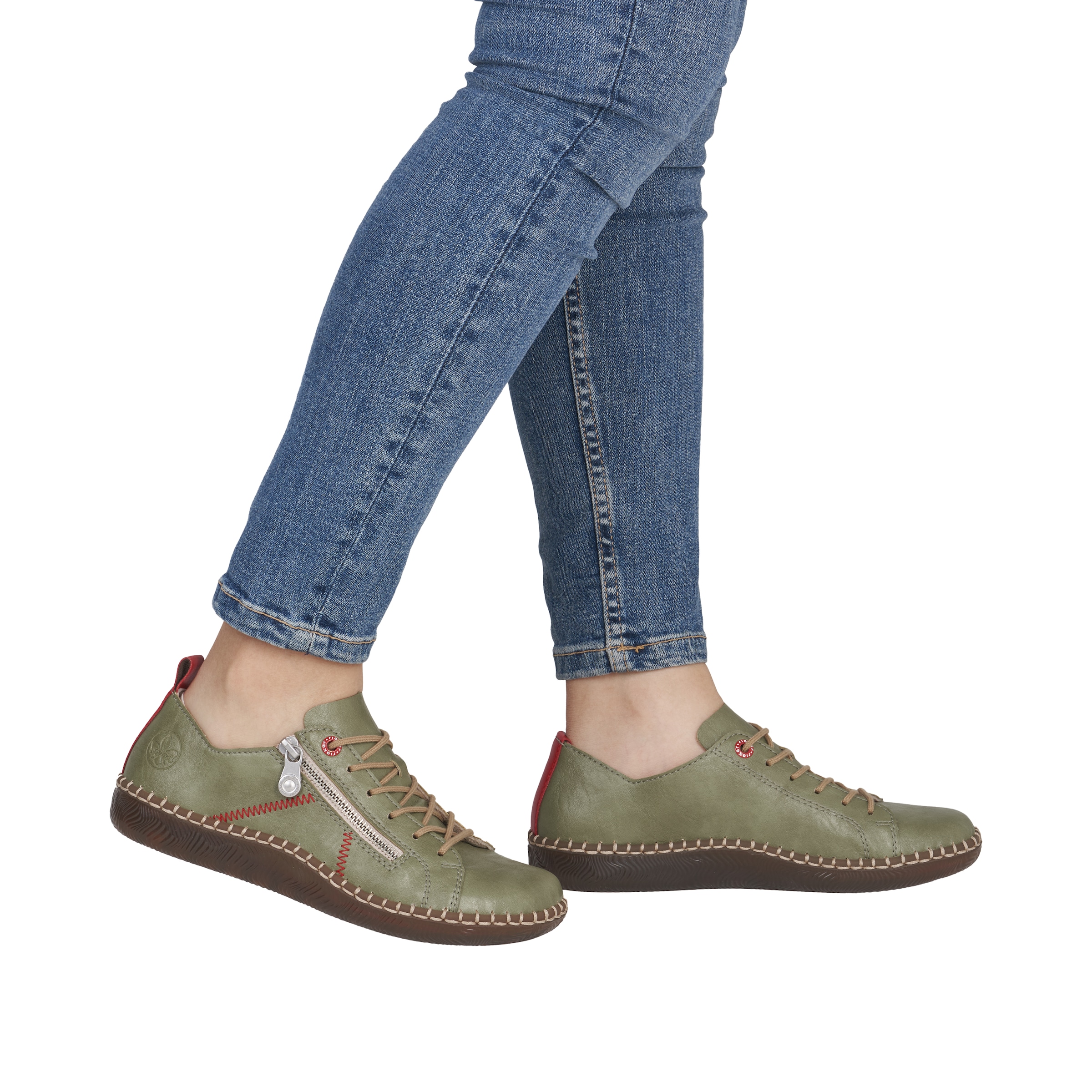 Rieker Sneaker  Casual-Sneaker, Halbschuh, Schnürschuh mit Ziernaht