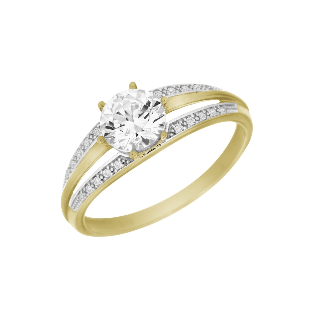 Firetti Goldring »Schmuck Geschenk Gold 333 in Bicolor-Optik«