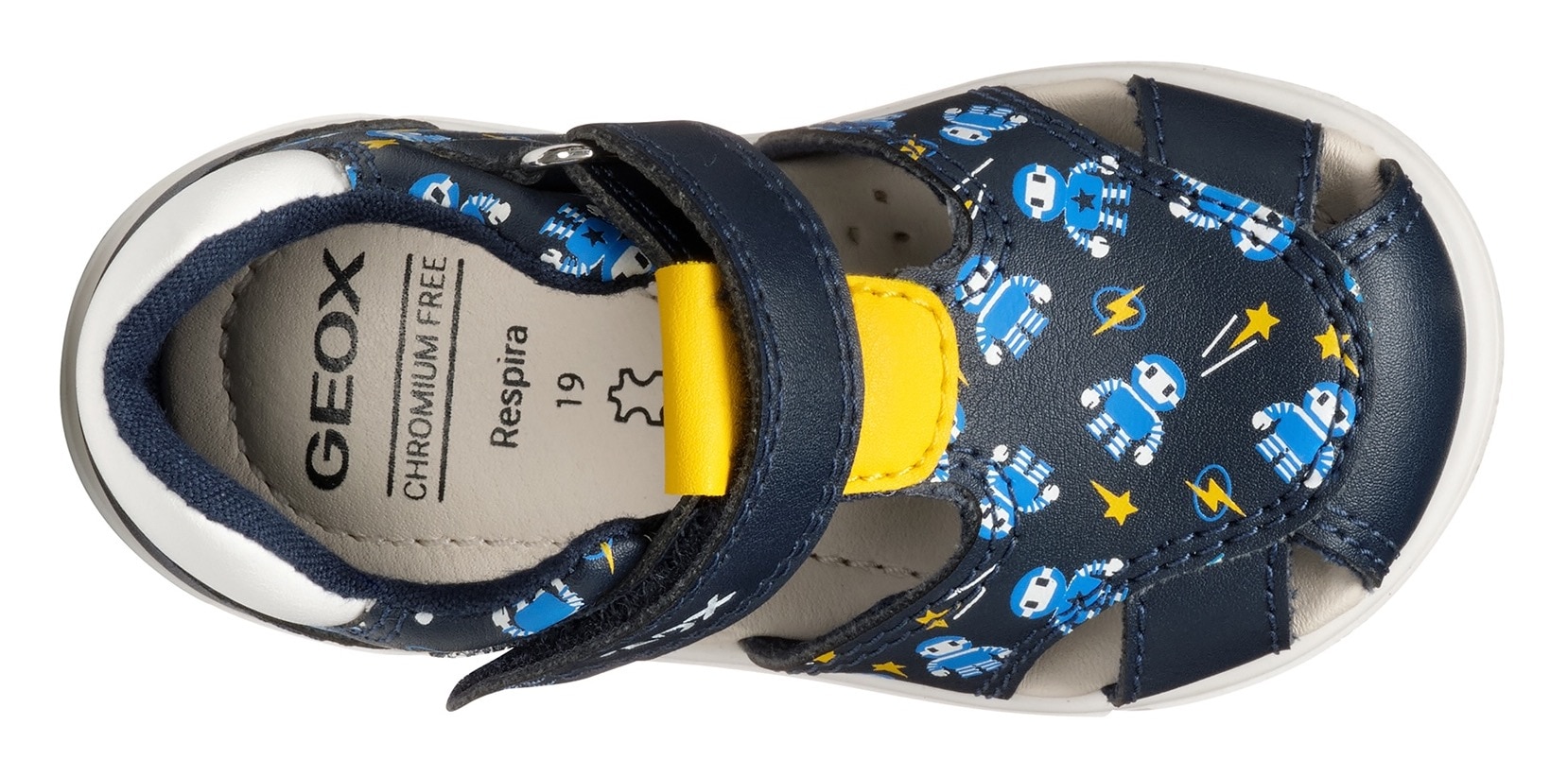 Geox Lauflernschuh »B SANDAL ZAPITO BOY«, Babyschuh, Sandale, Klettschuh mit süßem Roboter Motiven