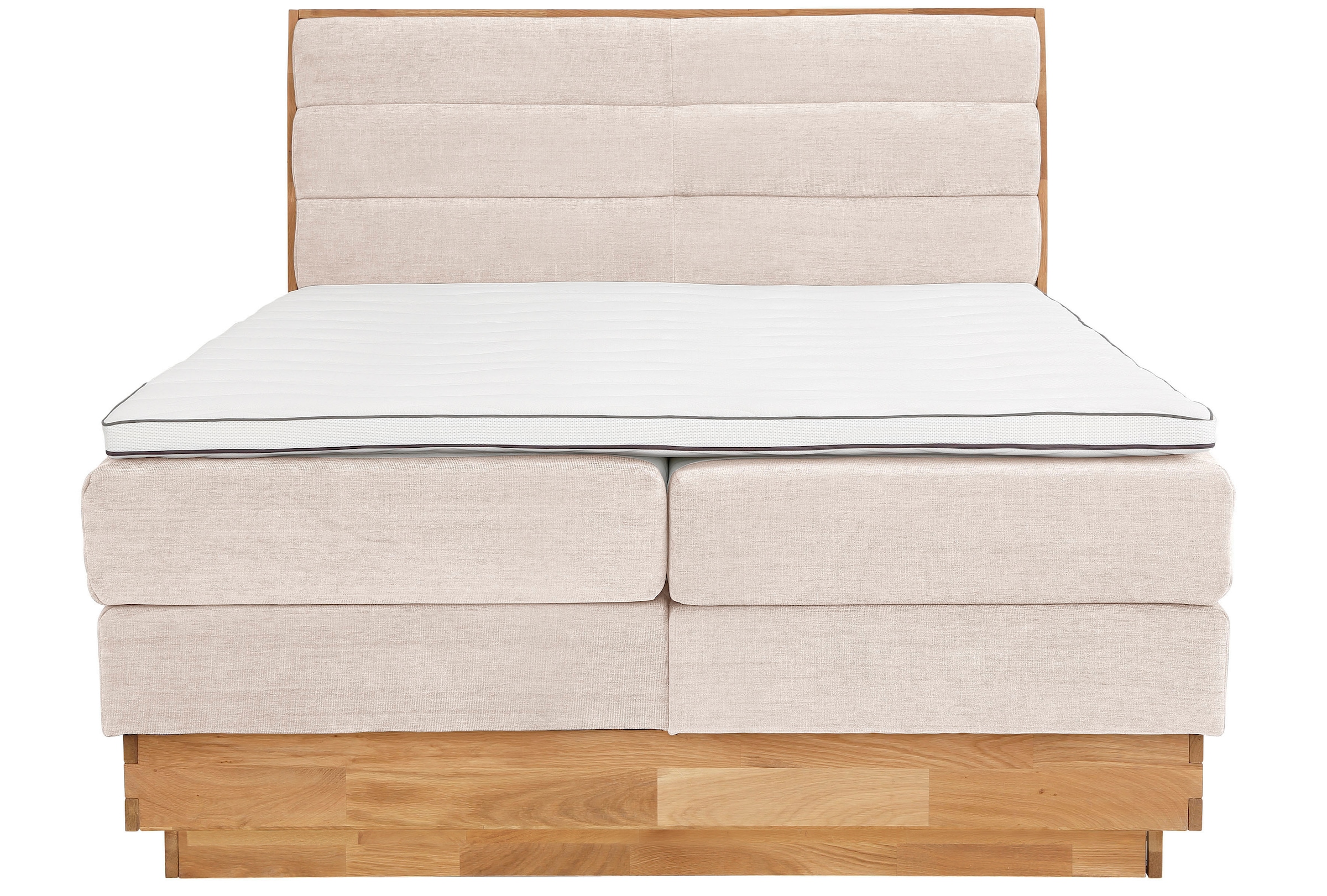 OTTO products Boxspringbett »Jenna«, ohne LED-Beleuchtung, mit zertifizierten, recycelten Bezugsstoffen